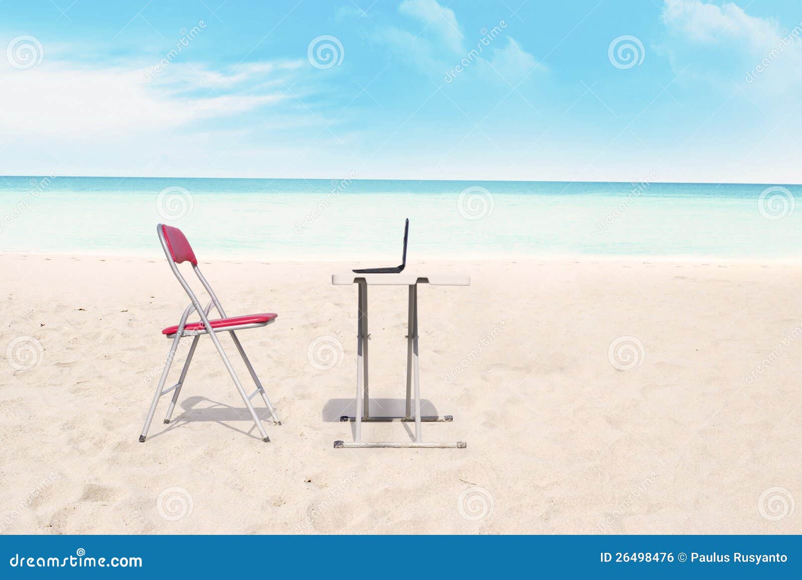 Outdoor office at beach stock photo. Image of blue, outdoor 26498476
