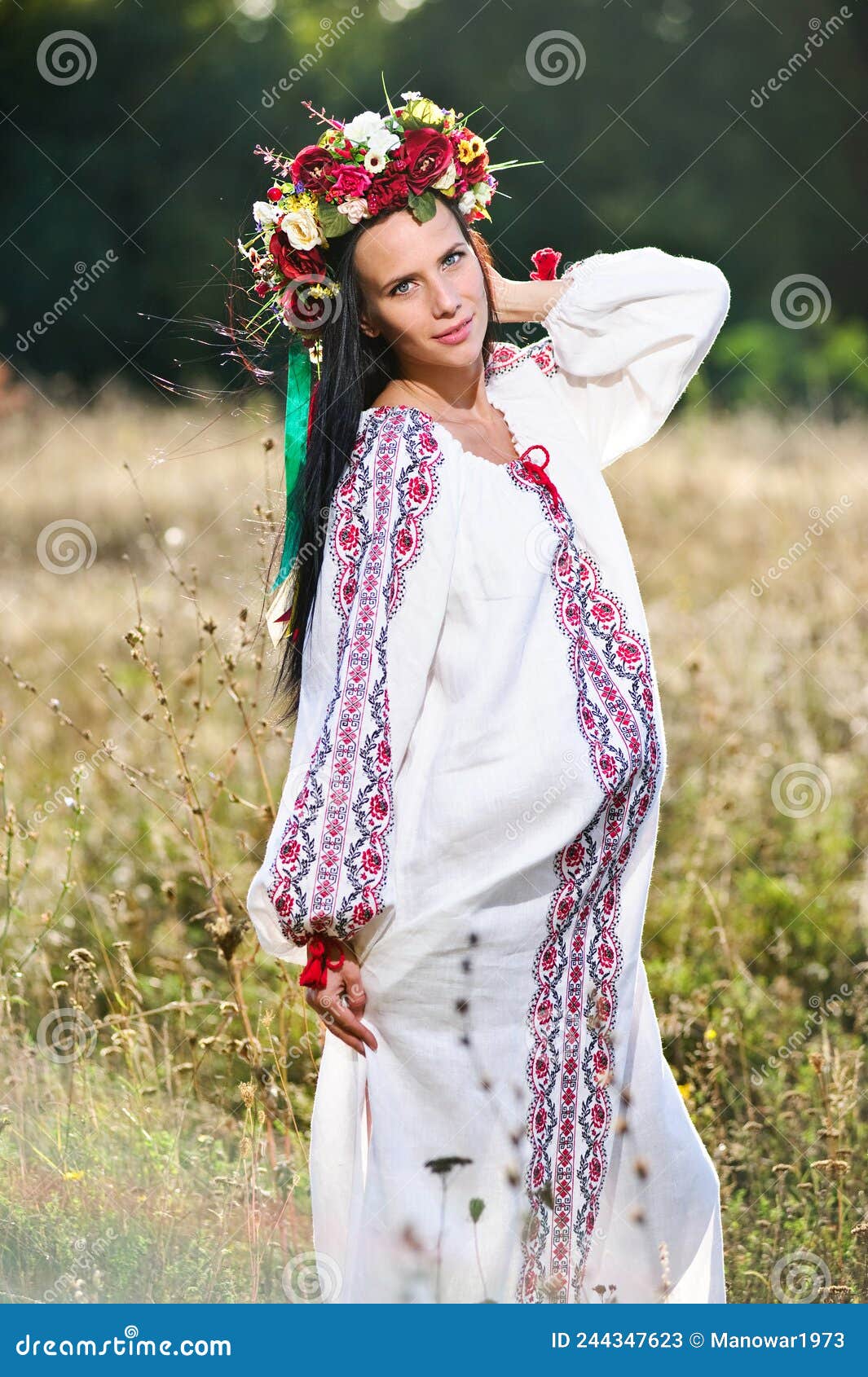 Outdoor Portrait of Beautiful Pregnant Ukrainian Woman Stock Image ...