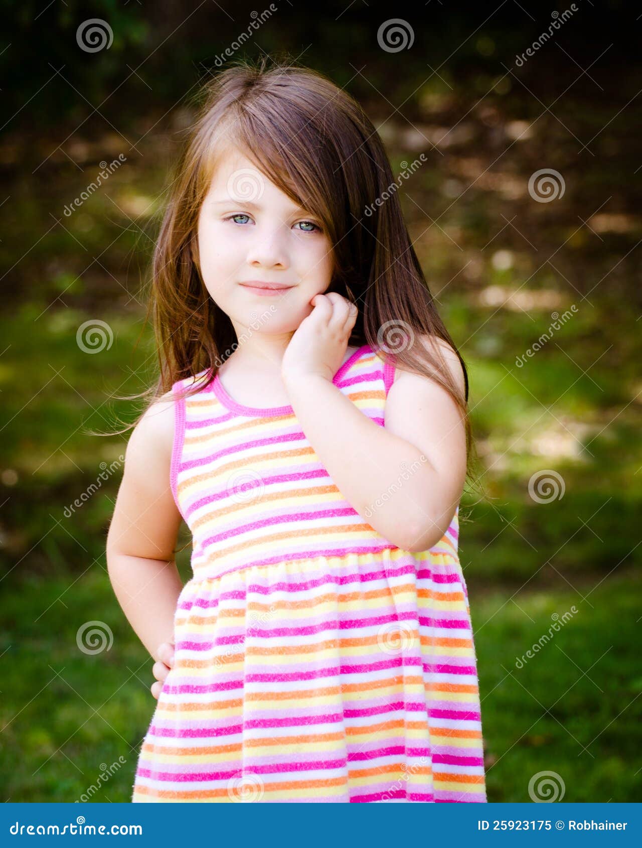 Outdoor Portrait of Cute Young Girl Stock Image - Image of offspring ...