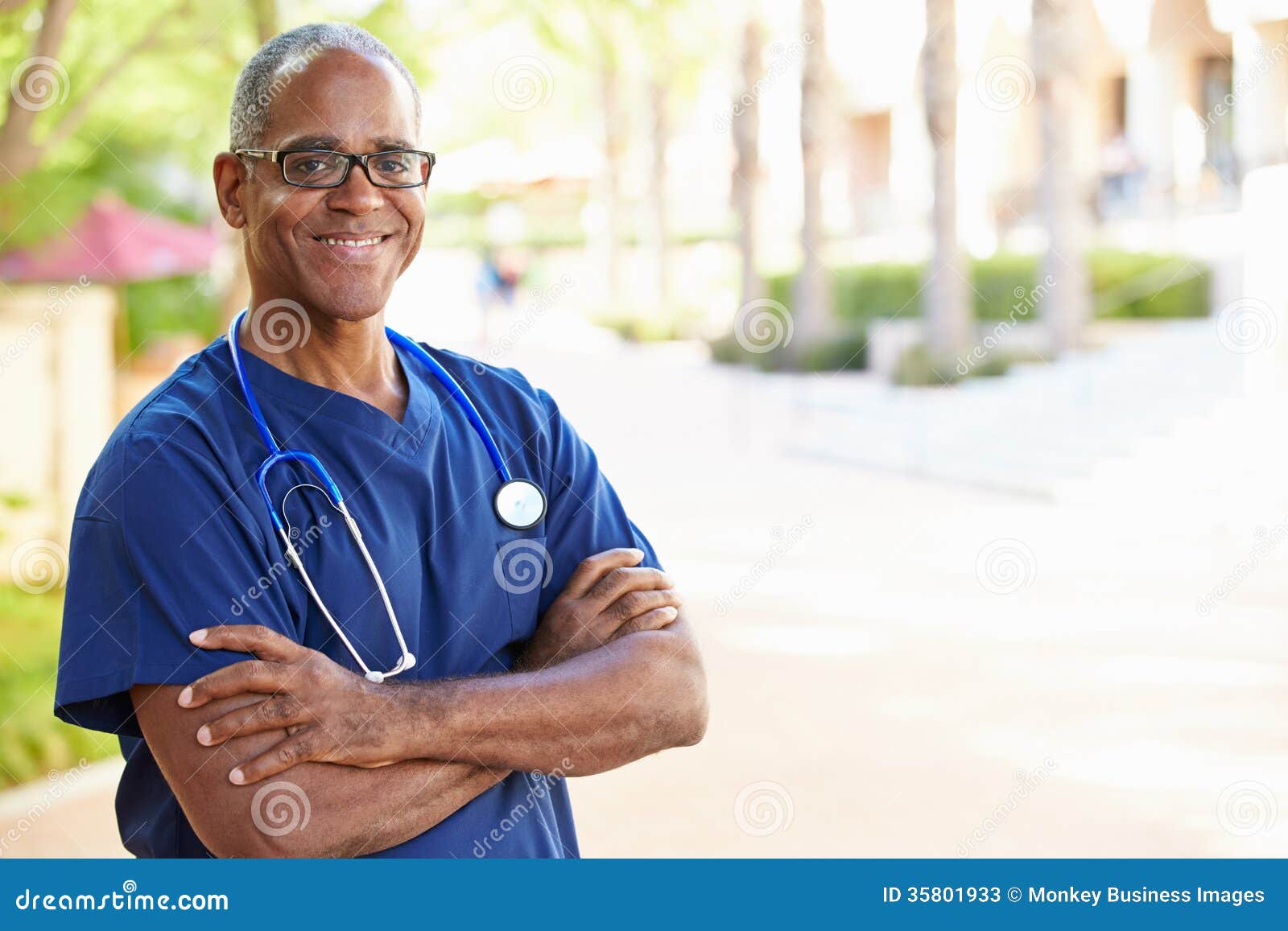 outdoor portrait of male nurse