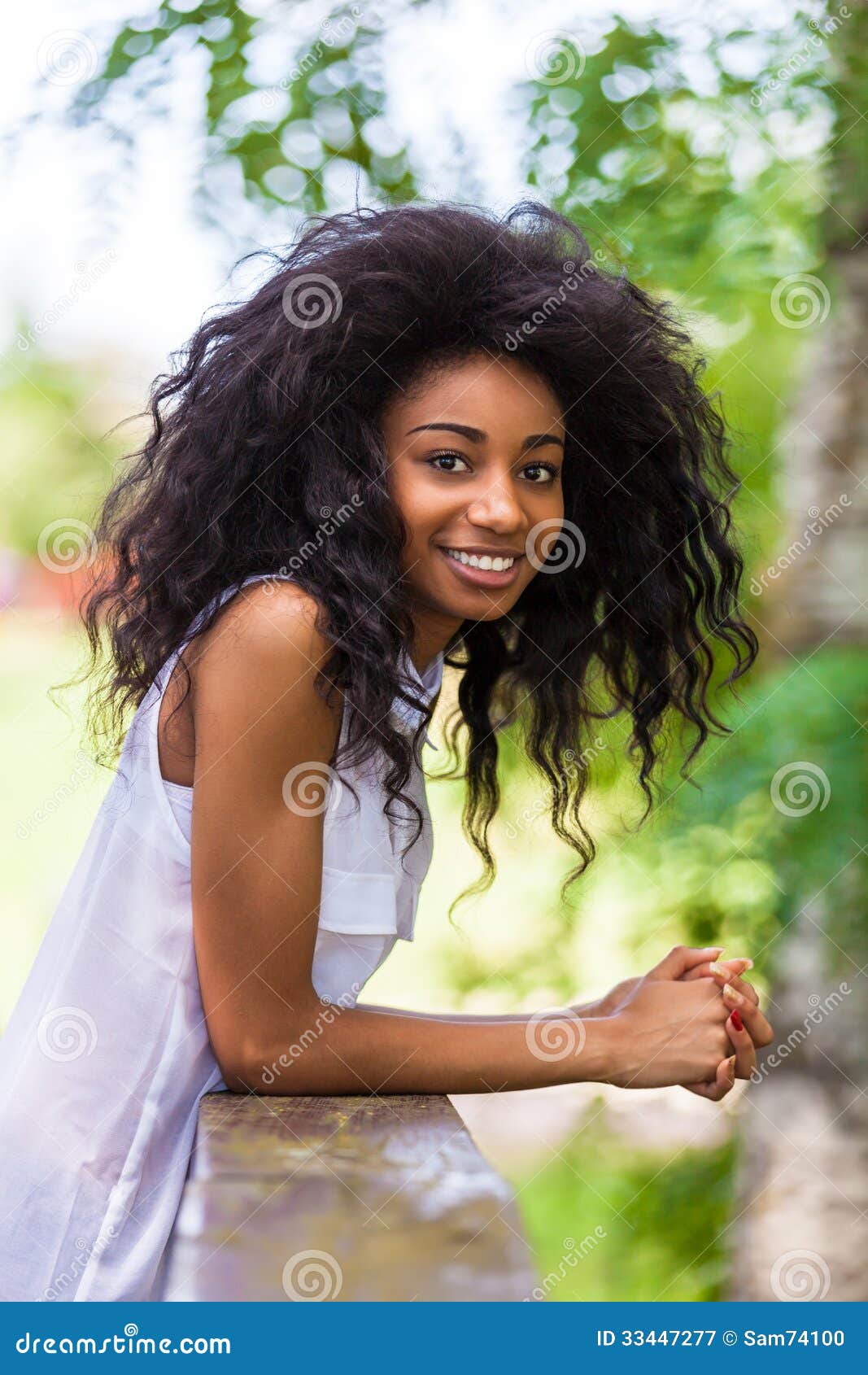 Outdoor Portrait Of A Teenage Black Girl African People