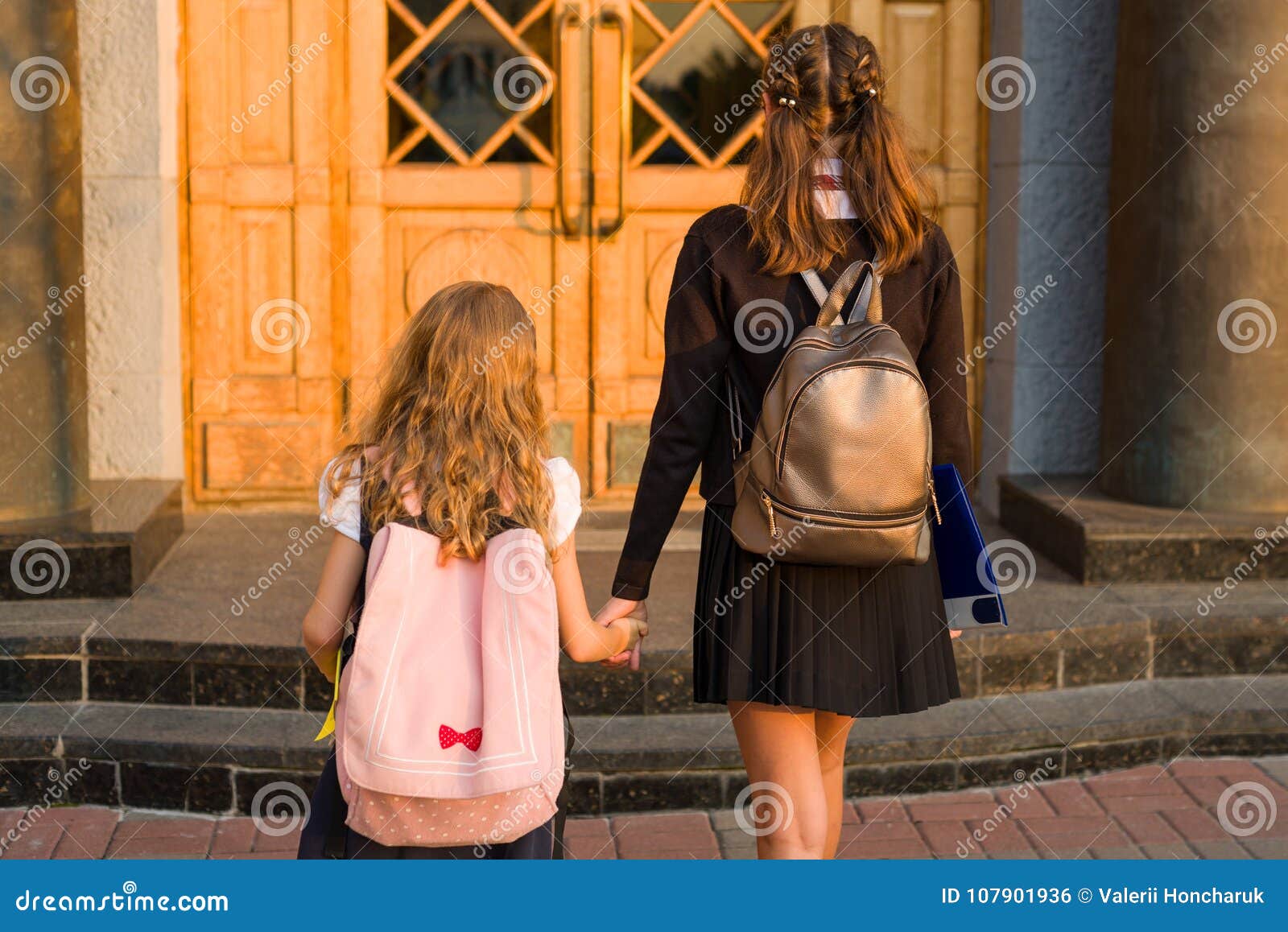 Outdoor Portrait Of Two Girls Stock Photo Image Of Outdoor