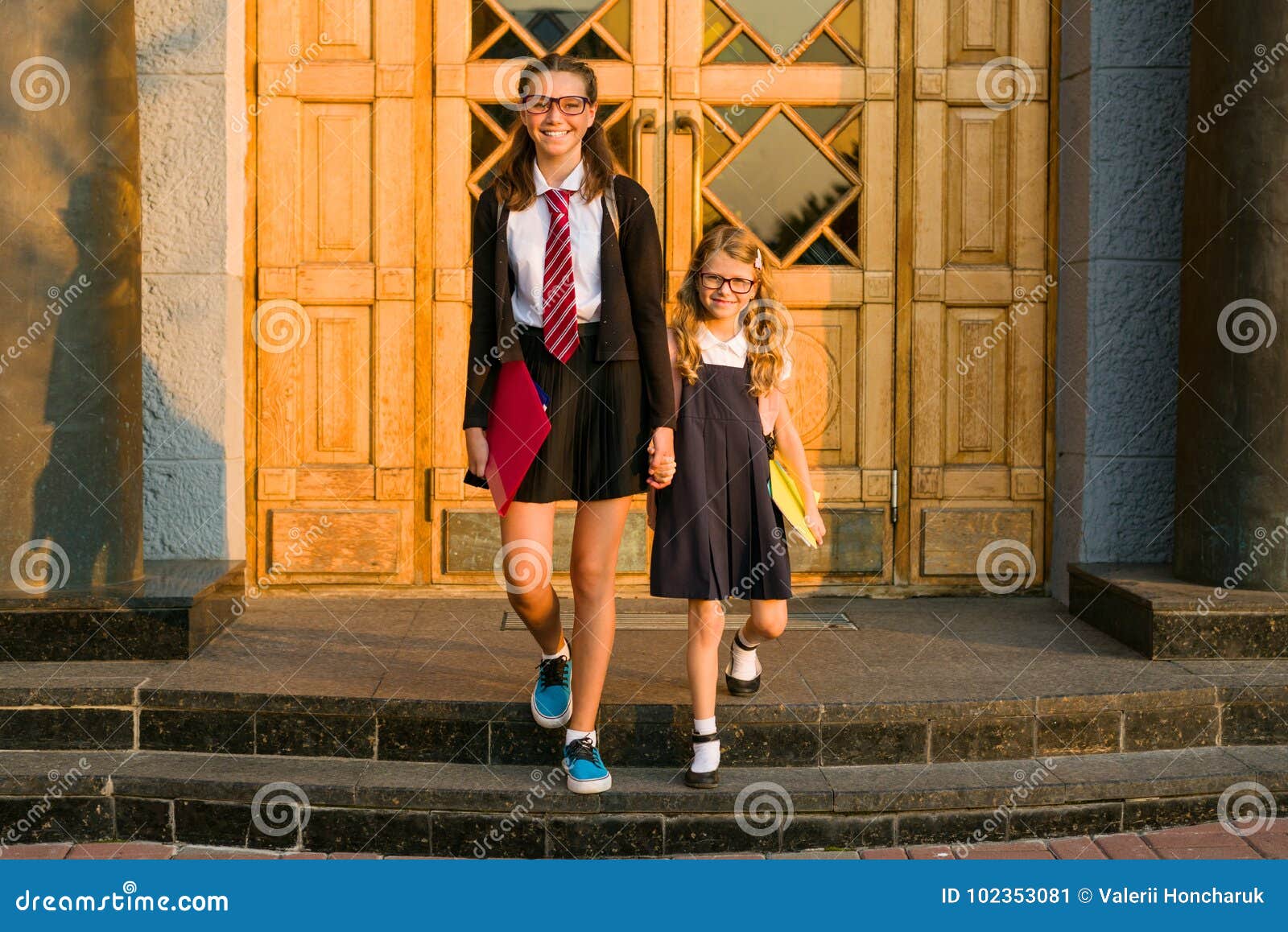 Outdoor Portrait Of Two Girls Stock Image Image Of Beautiful