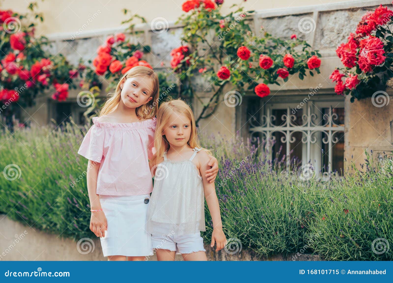 Outdoor Portrait Of Two Sweet Little Girls Stock Image Image O