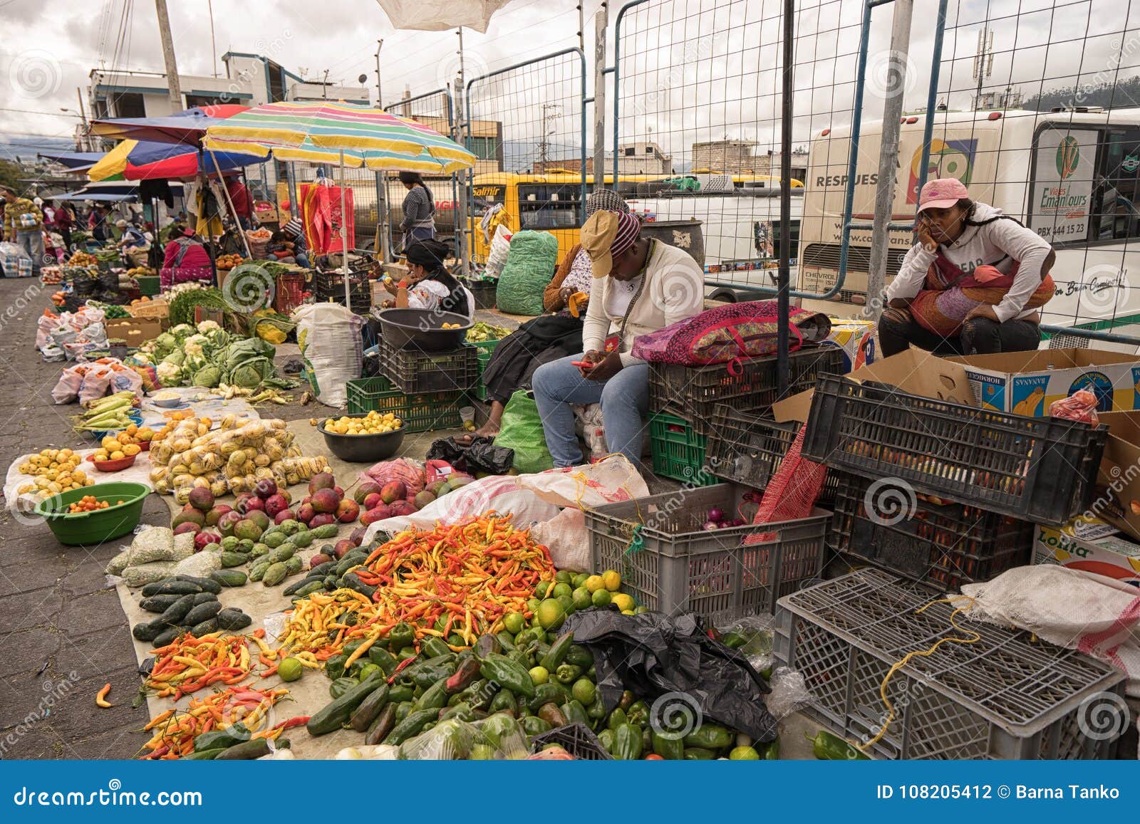 Outdoor Produce Market In Otavalo Ecuador Editorial Photography