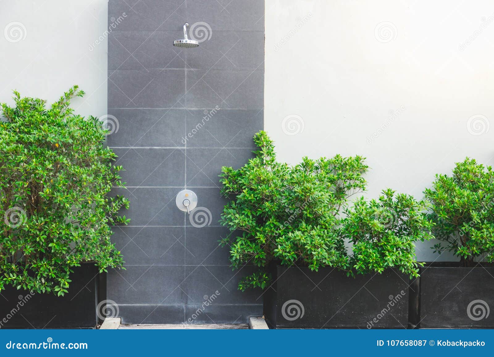 Outdoor Rain Shower in the Beach for Swimming Pool Stock Image Image