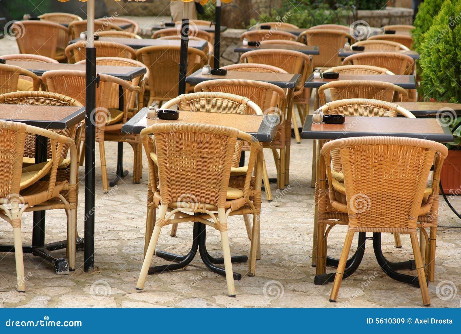 Outdoor restaurant seating stock image. Image of furniture - 5610309