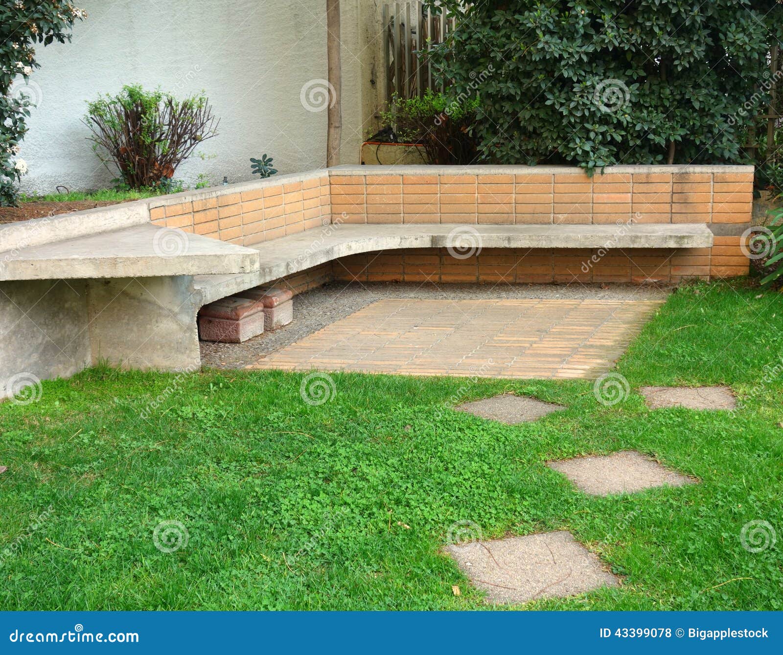 Outdoor Seating stock photo. Image of built, brick, garden - 43399078 Outdoor Seating Stock Photo. Image Of Built, Brick, Garden - 43399078