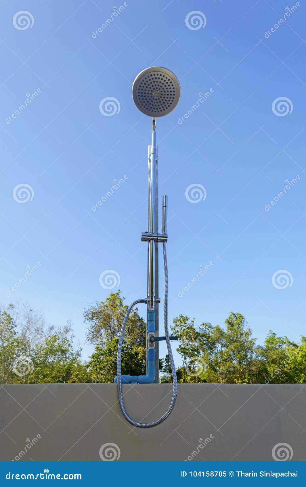 Shower head stock image. Image of relaxing, chrome, bathroom 104158705