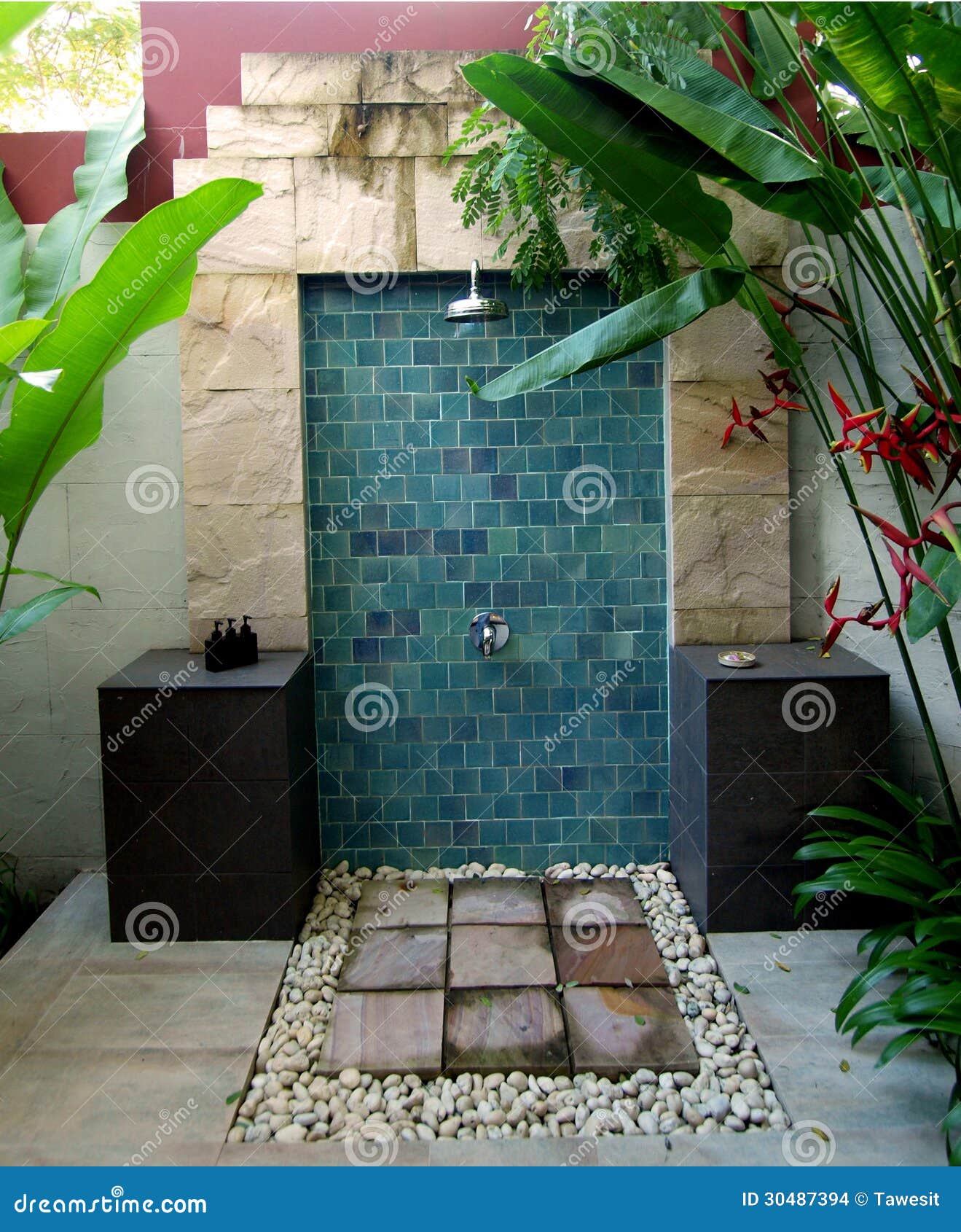Outdoor Shower Natural Atmosphere Stock Photo Image of summer, resort