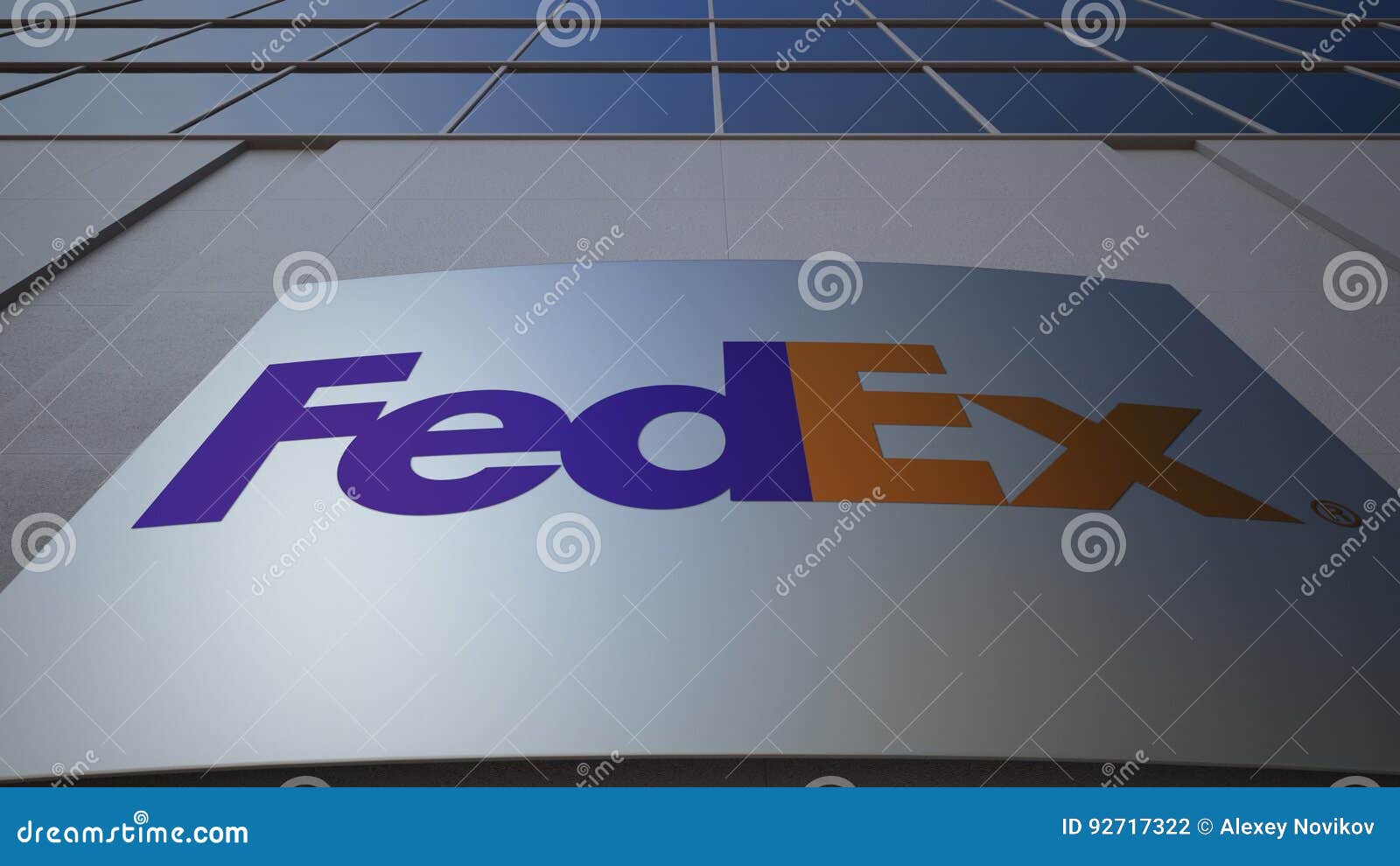 Outdoor Signage Board with FedEx Logo. Modern Office Building ...