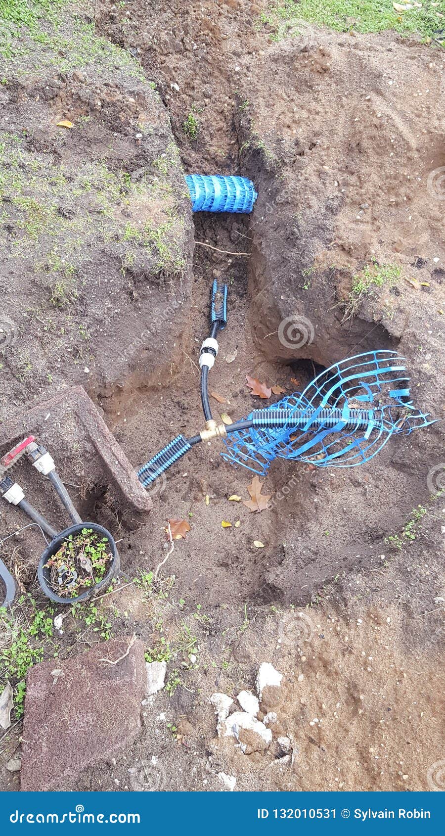 Outdoor Sliced Water Pipe Excavation Stock Image Image of pipeline