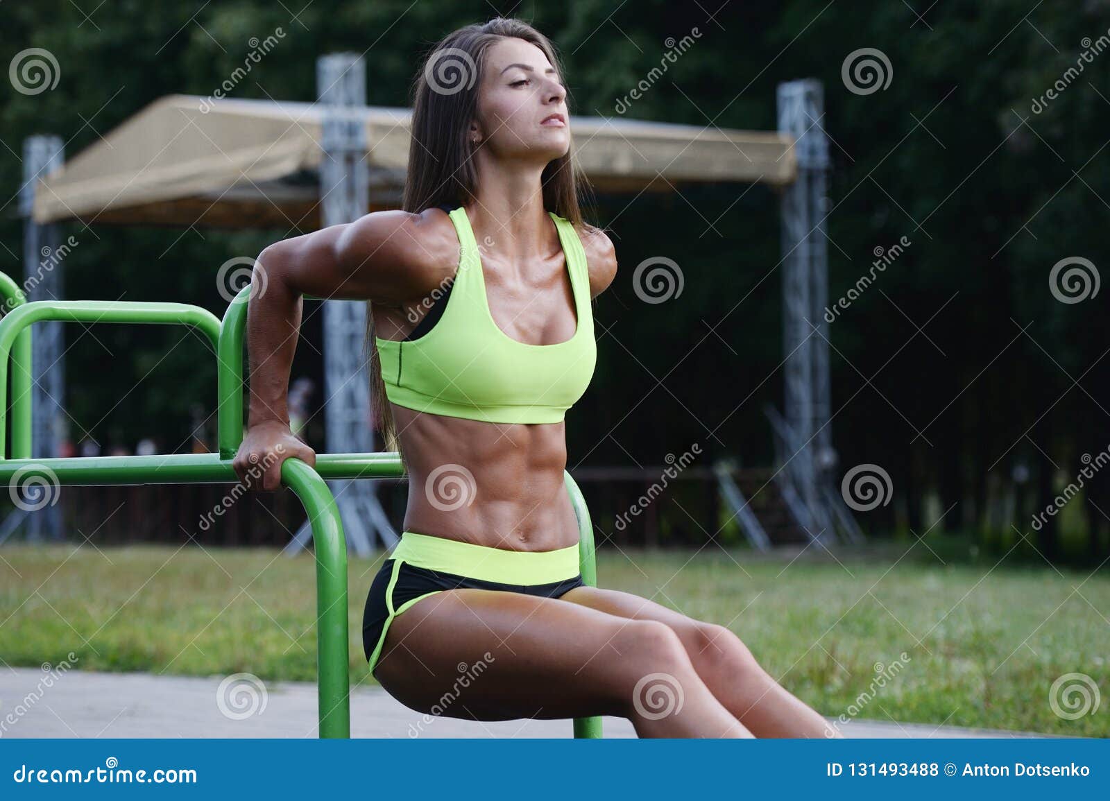 Outdoor Sport Beautiful Strong Athletic Muscular Young Caucasian