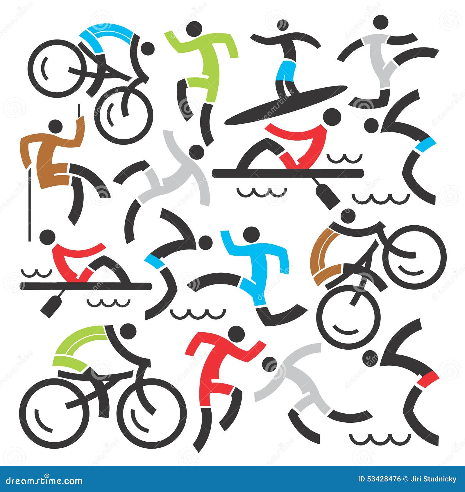 Outdoor Sports Icons Background Stock Vector ...