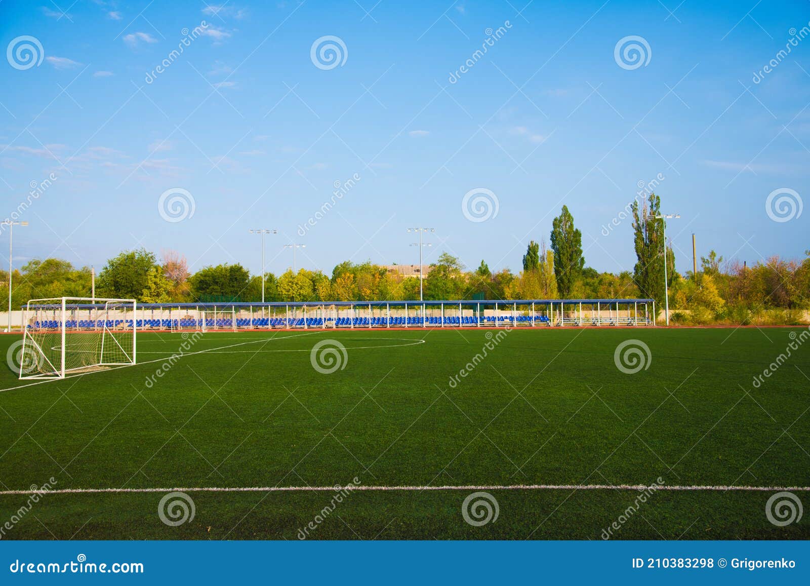 Outdoor Stadium with Green Grass Stock Photo Image of ball, stadium 210383298