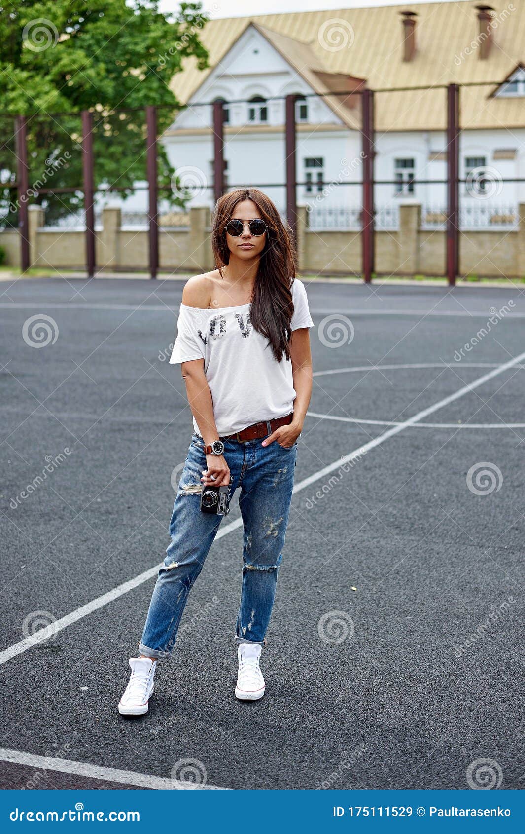 Outdoor Street Fashion Portrait of Stylish Beautiful Woman Posing in ...