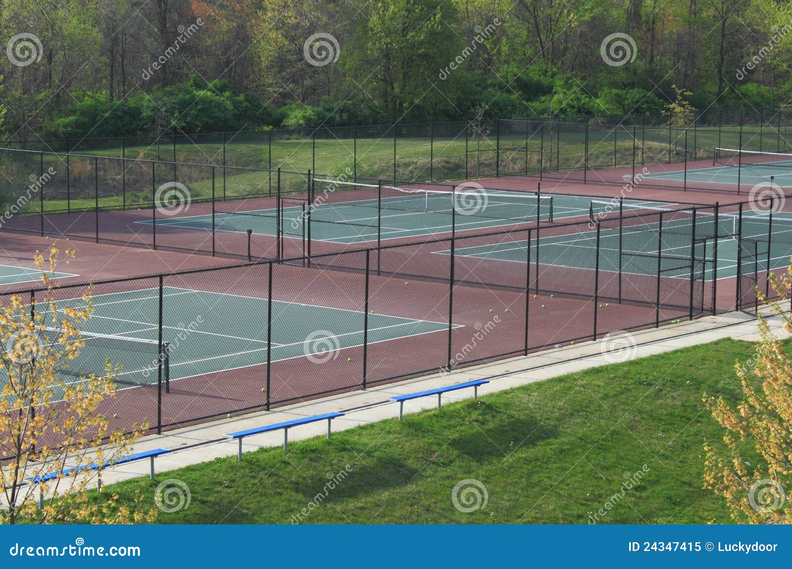 Outdoor Tennis Courts stock image. Image of court, hardfloor 24347415