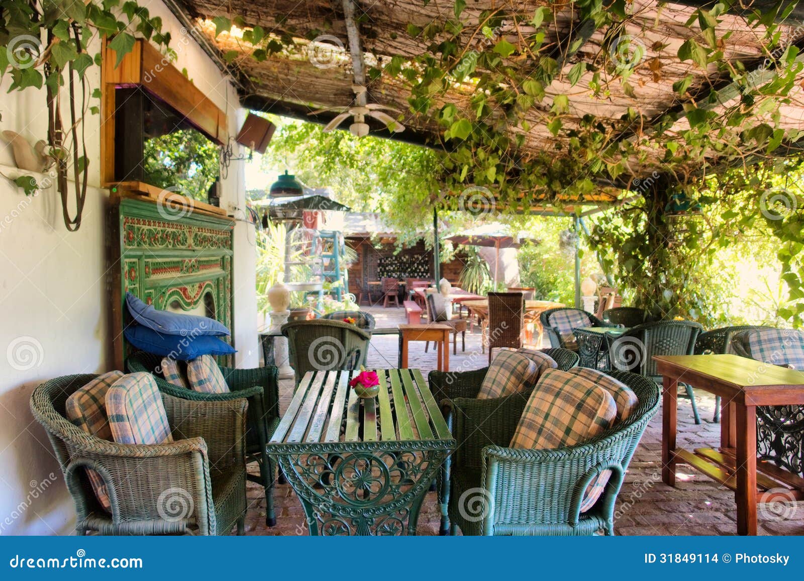 Outdoor Thai restaurant stock photo. Image of house, place 31849114