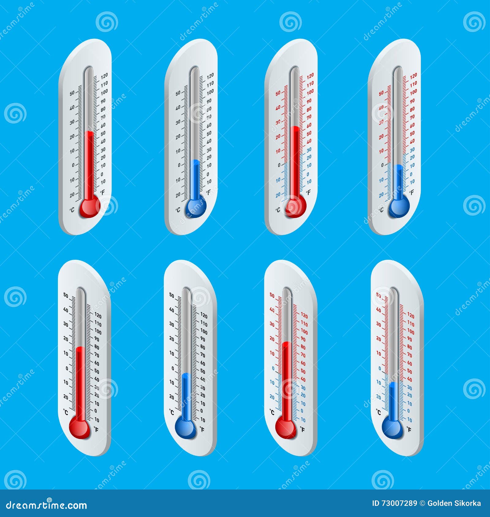 Outdoor Thermometer. Hot and Cold Temperature Stock Vector Illustration of meteorology