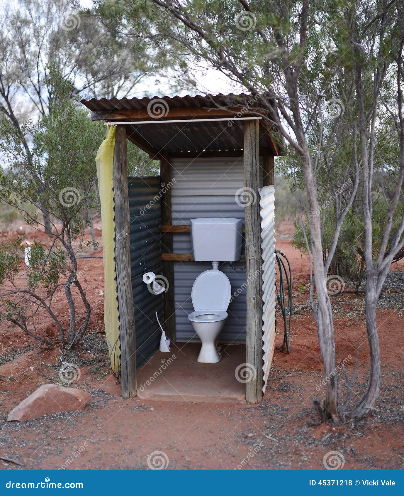 Outdoor Toilet In Australian Bush. Stock Photo - Image of 