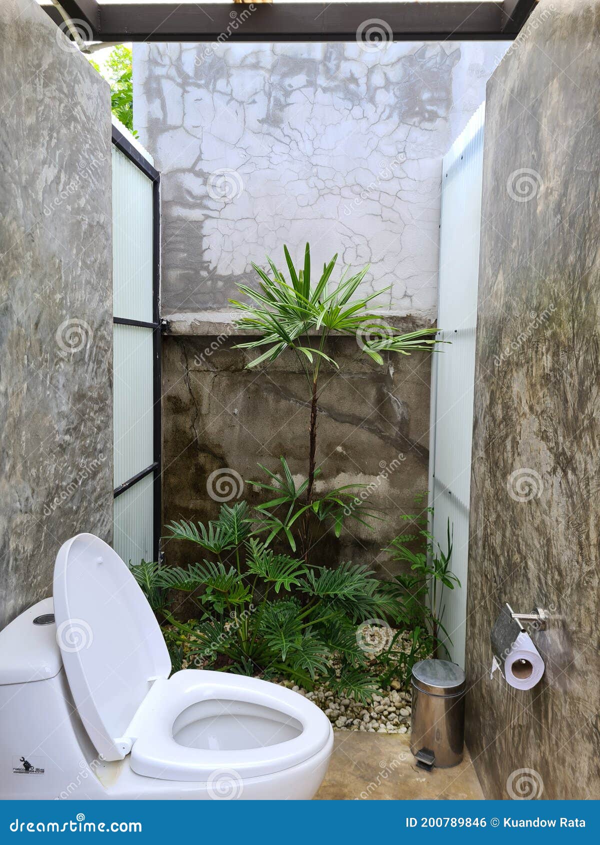 Outdoor toilet in nature stock photo. Image of wall 200789846
