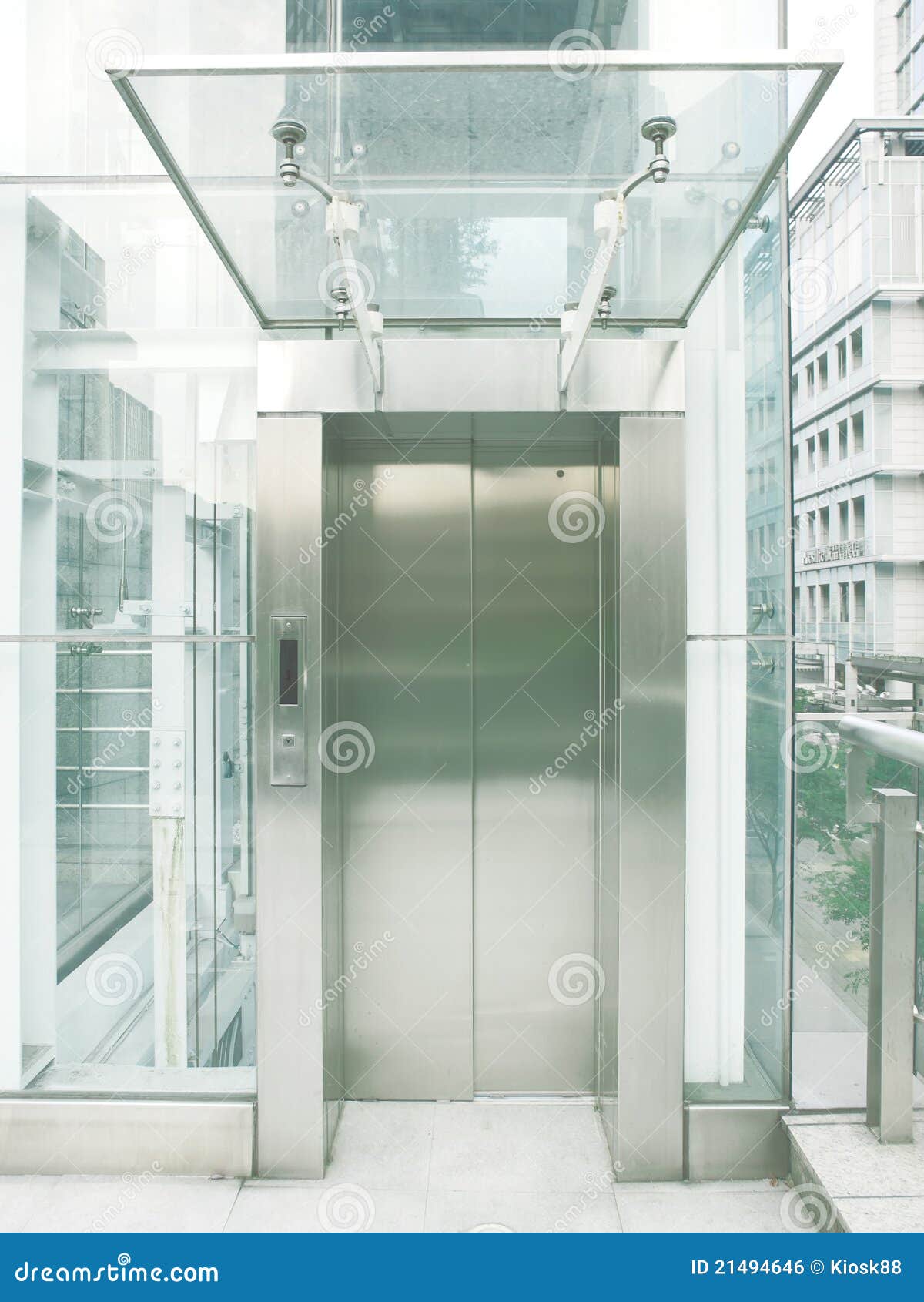Outdoor Transparent Elevator Stock Photo Image of down, close 21494646