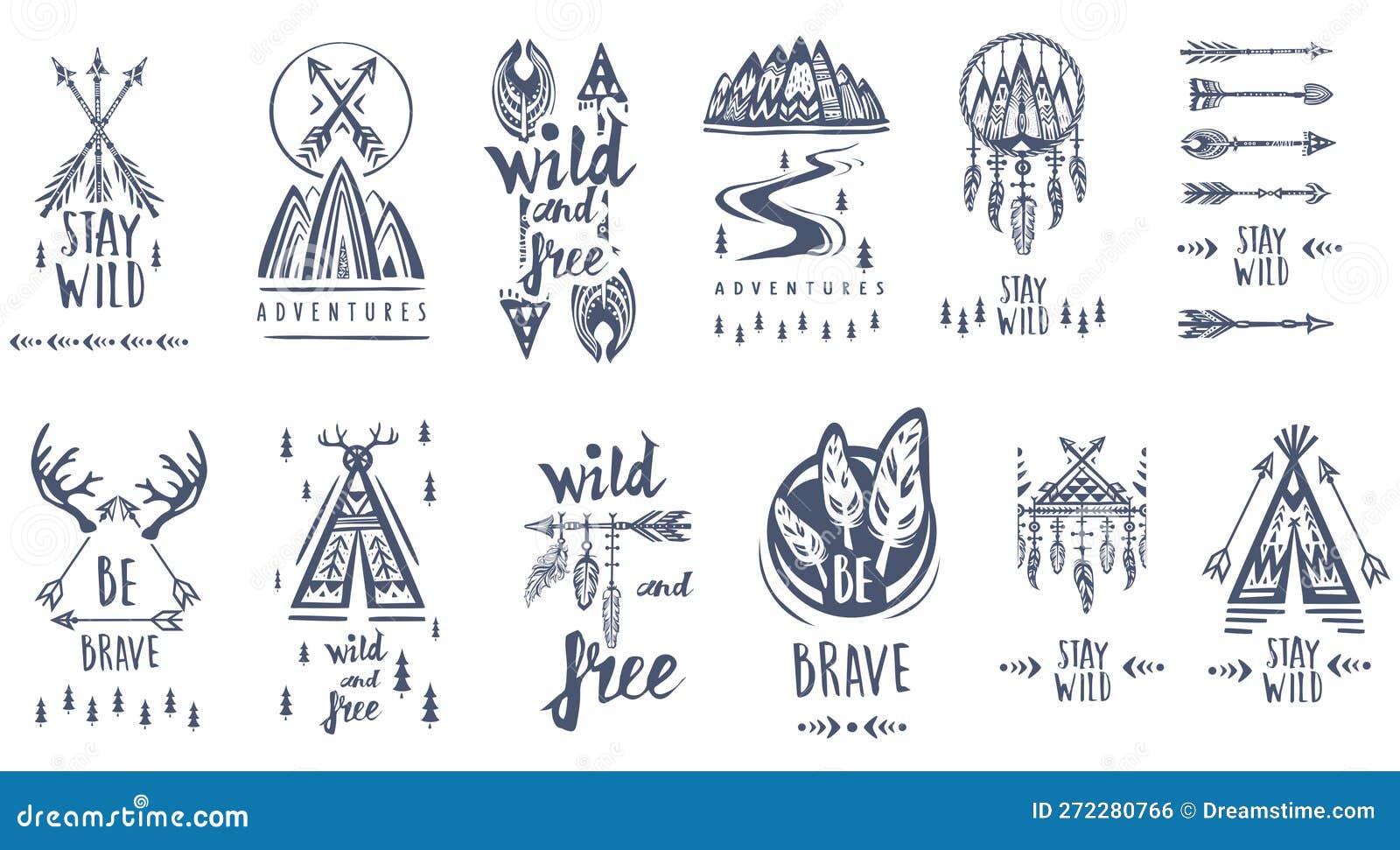 Outdoor Wanderlust and Adventure Labels Stock Vector Illustration of
