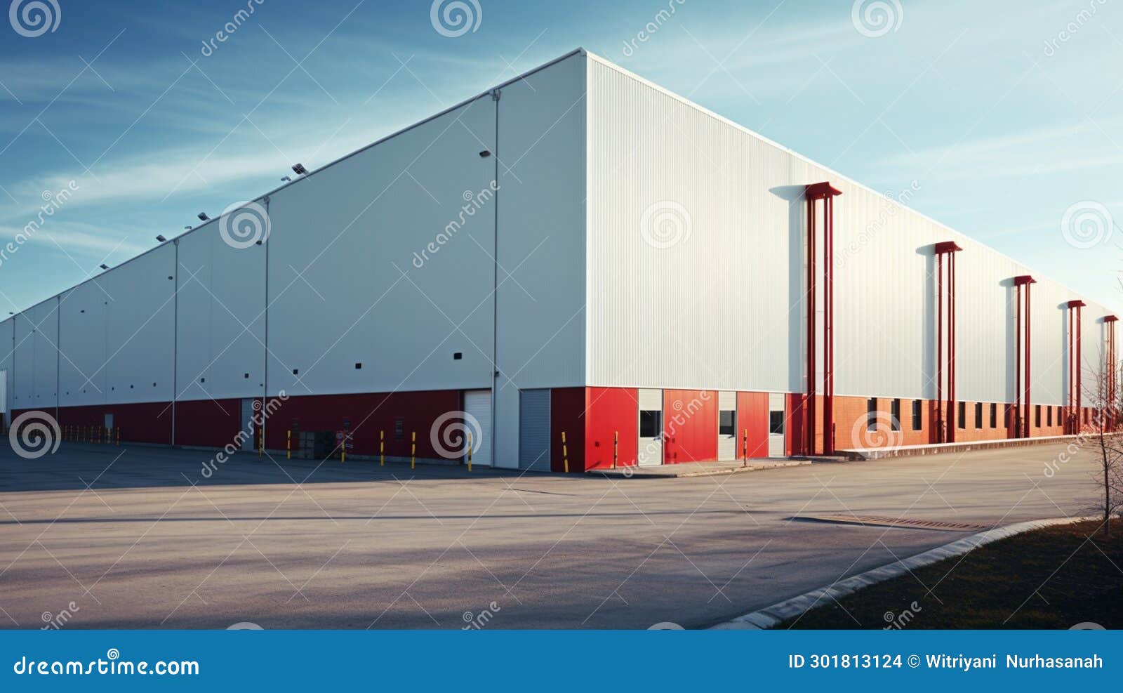 Outdoor Warehouse. Loading Doors of a Warehouse. AI Generative Stock