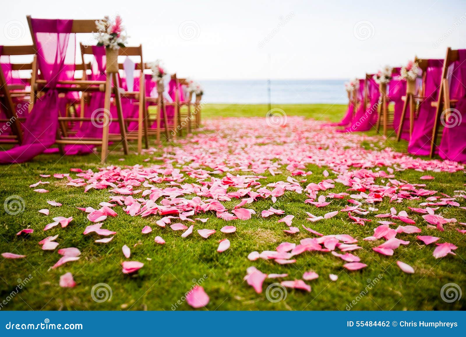 outdoor wedding aisle