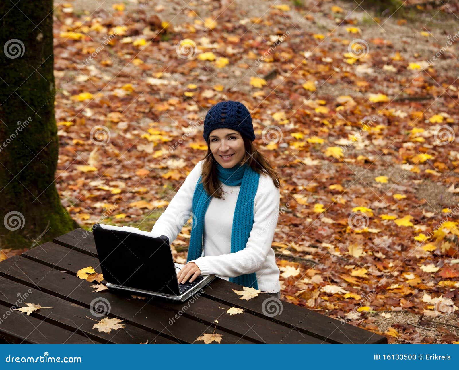Outdoor work stock photo. Image of scarf, female, beautiful 16133500