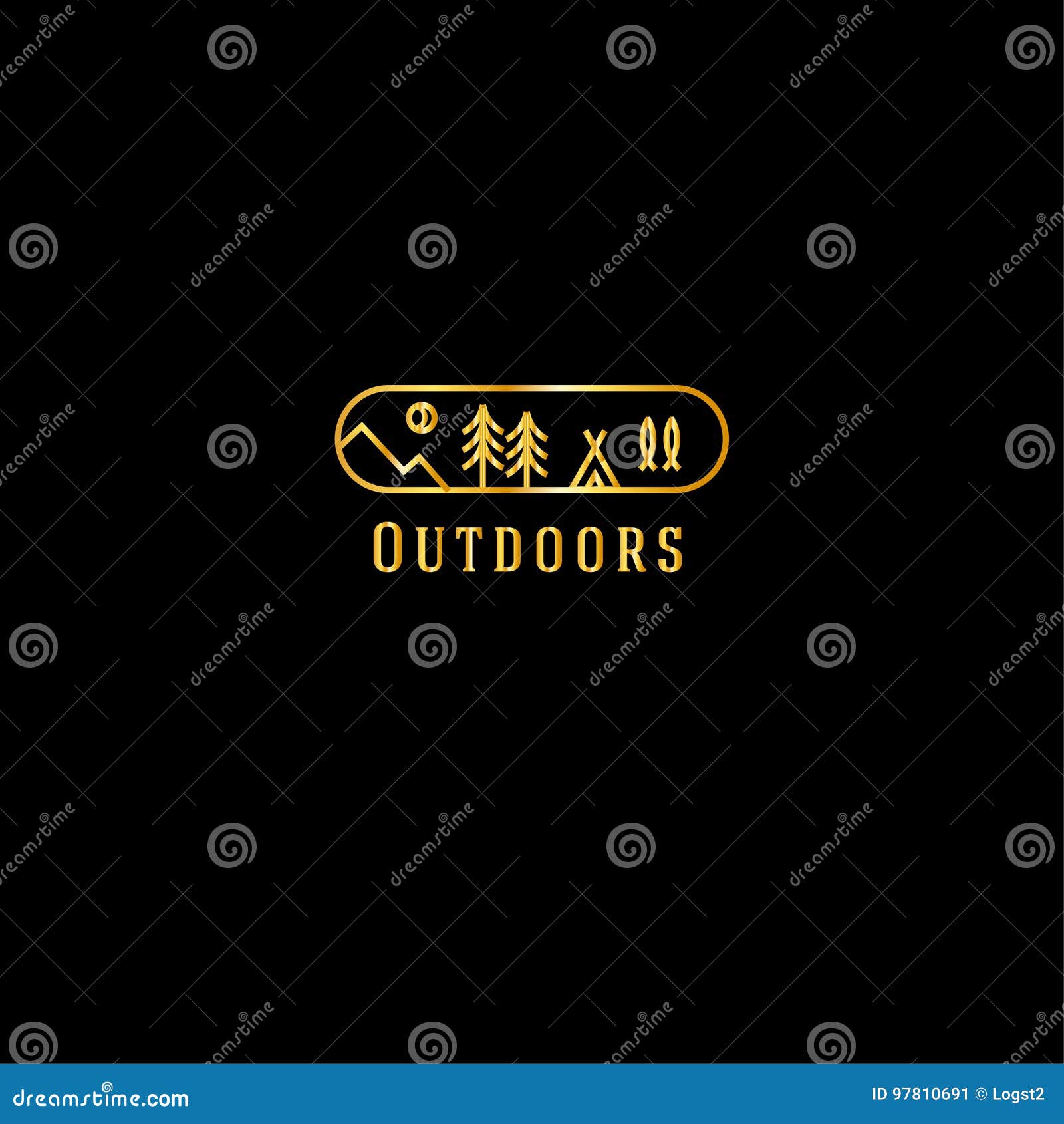 Outdoors Vector Logo Design Template Stock Vector Illustration of