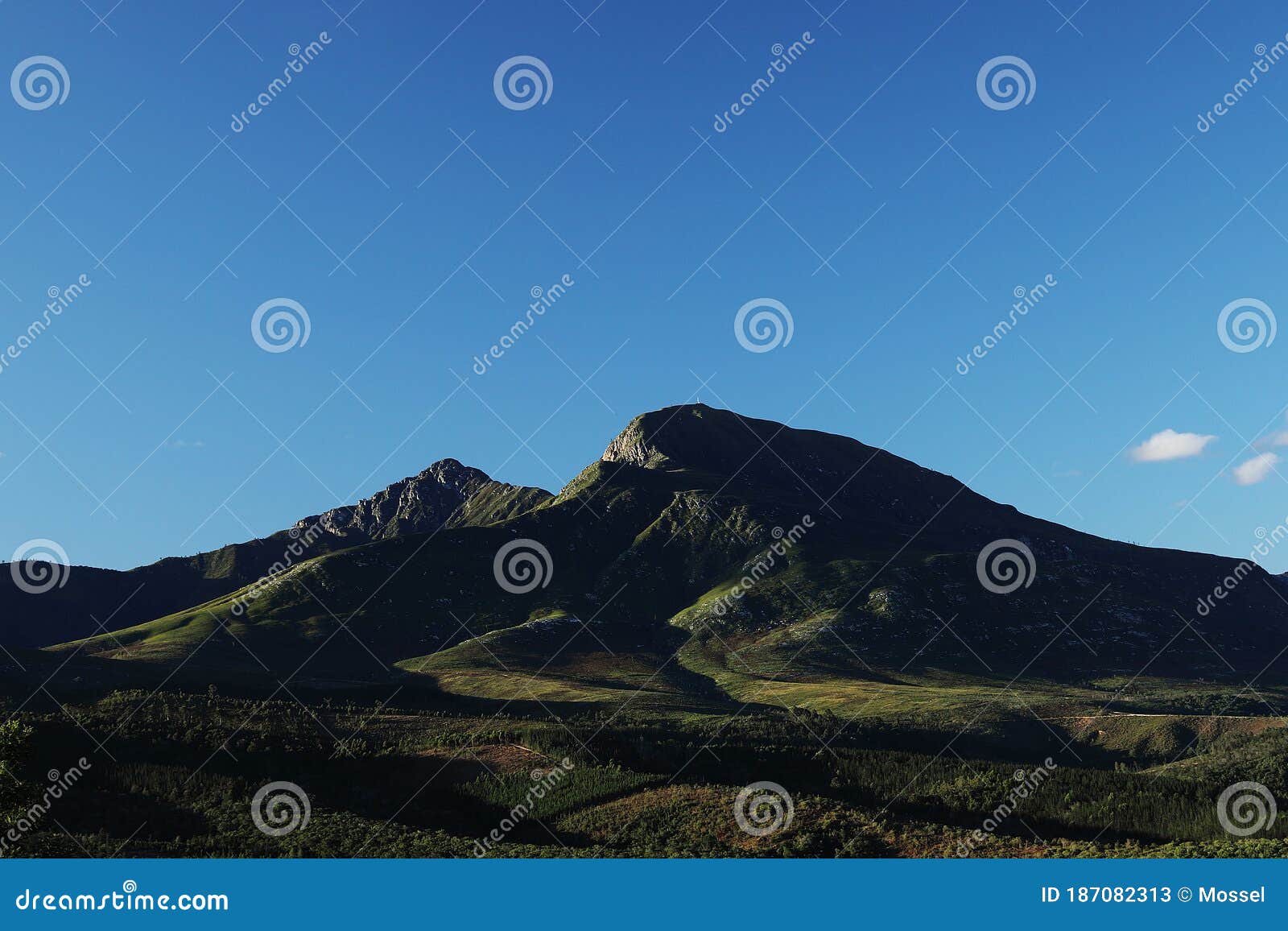 outeniqua mountains in the last rays of the sun
