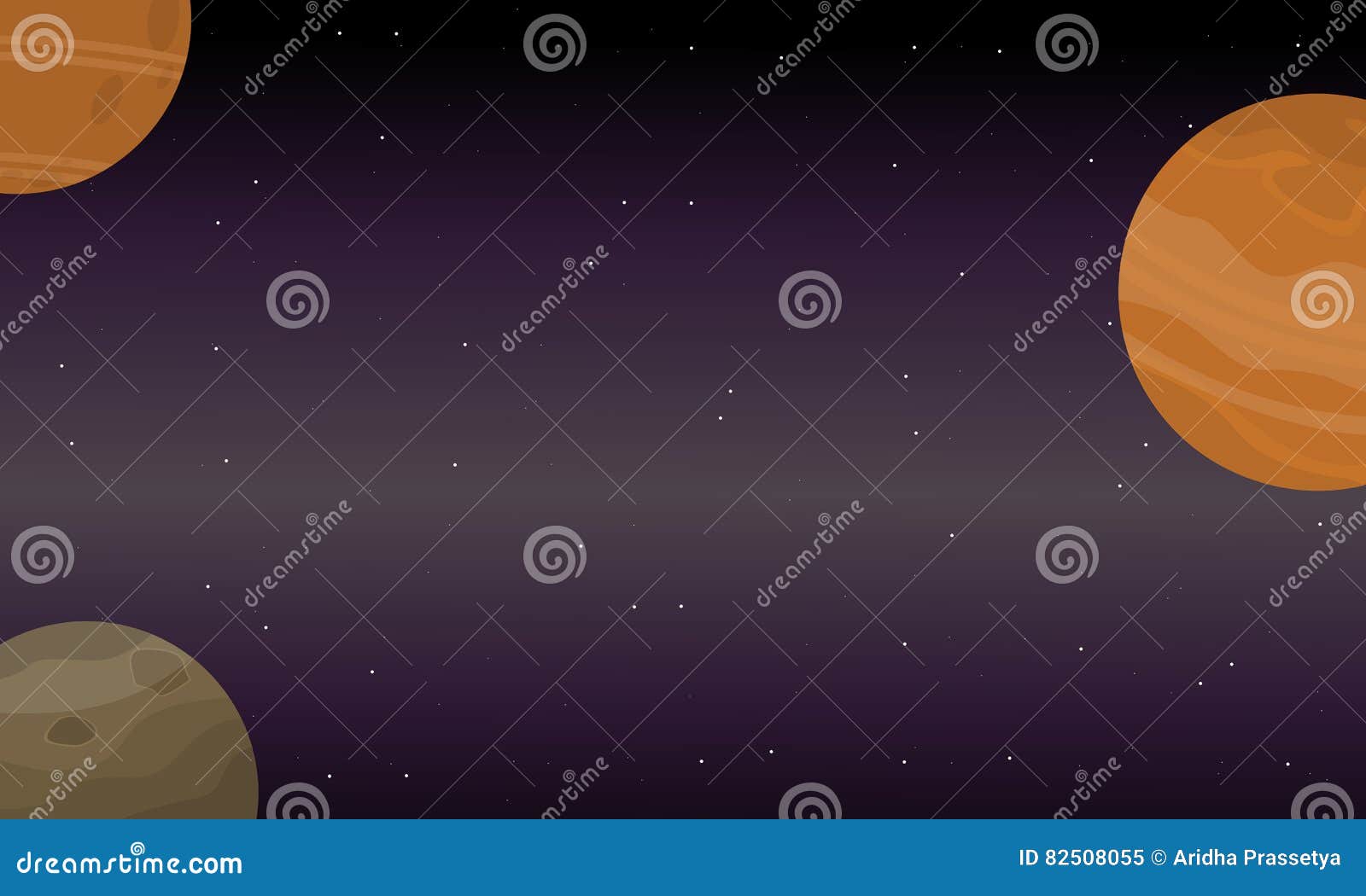 Outer Space Sky Landscape of Vector Stock Vector - Illustration of moon