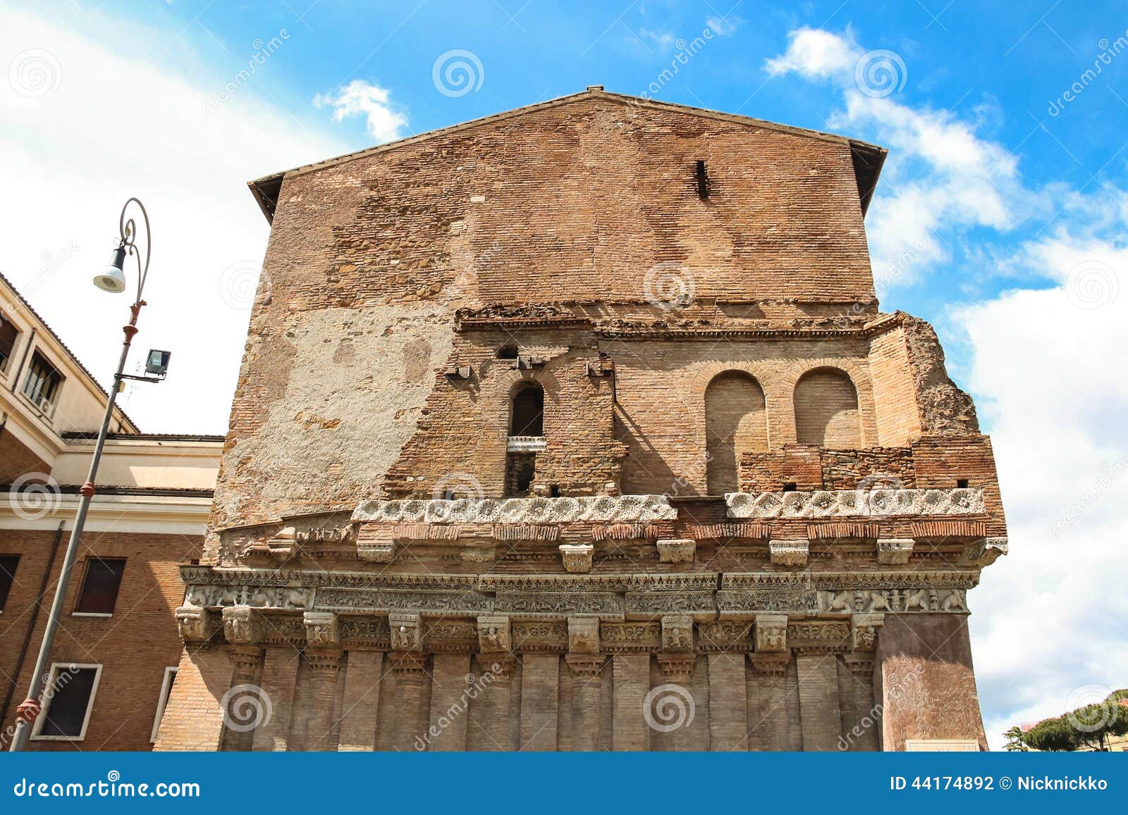 The Outer Wall of an Ancient Building. Rome, Italy Stock Photo Image