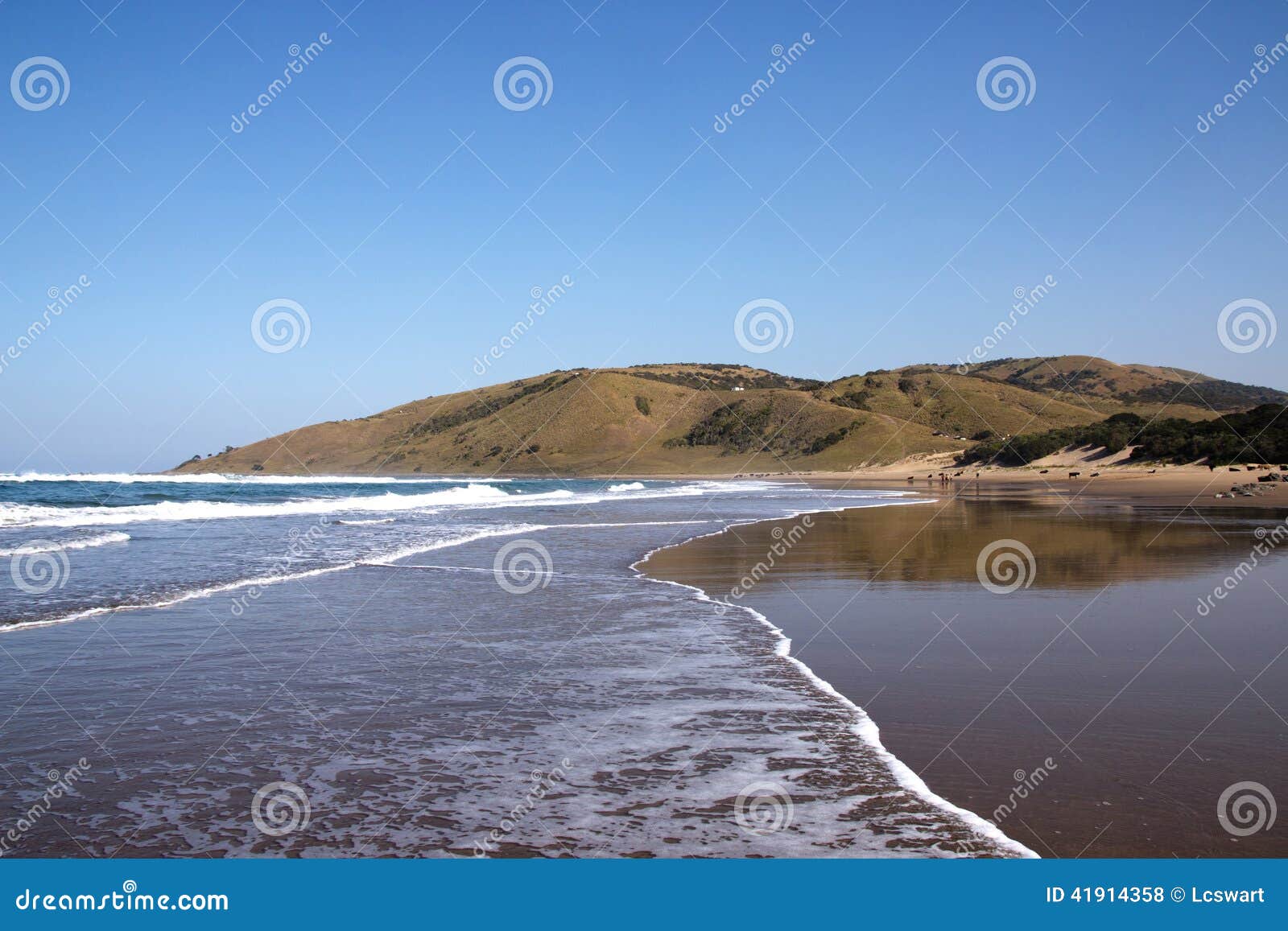 outgoing tide on wild coast beach, transkei, south
