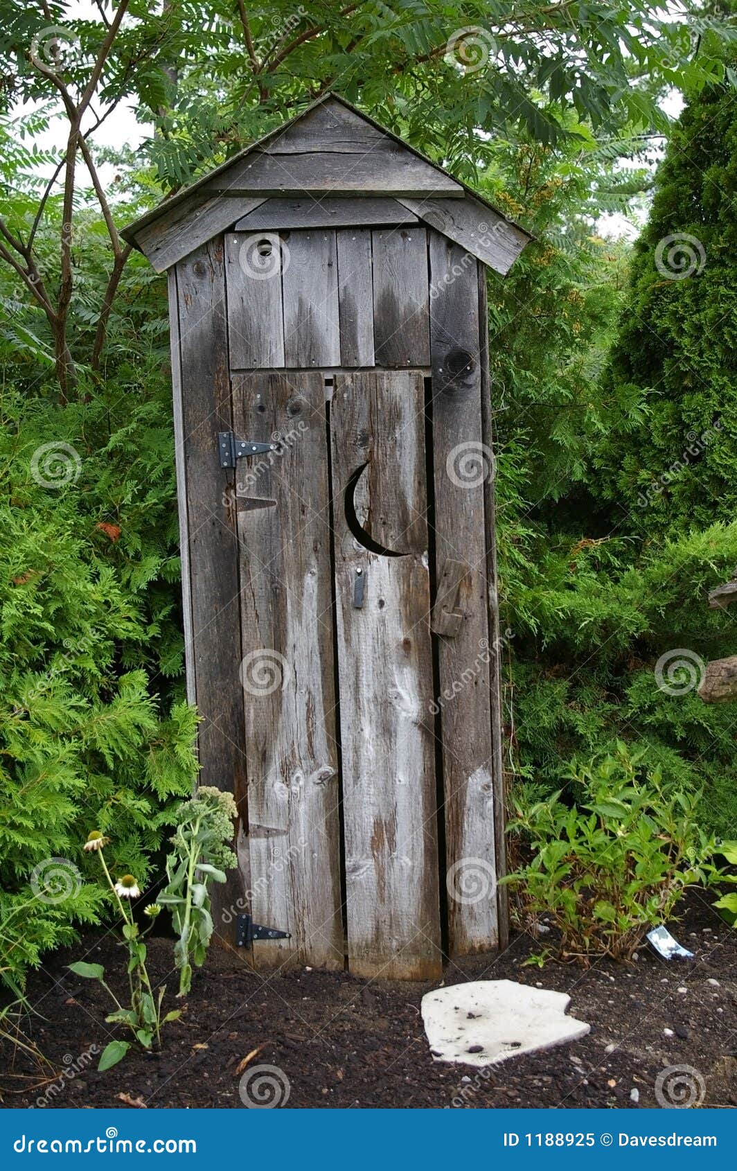 The Outhouse stock image. Image of moon, soil, garden ...