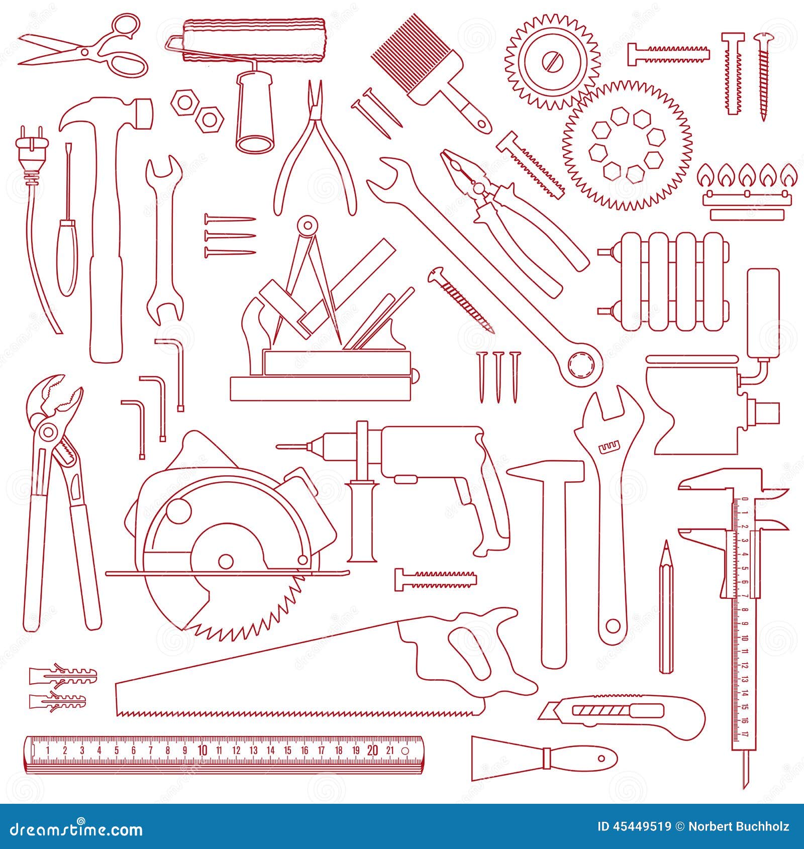 Outils De Bricolage Et Matériel De Construction Illustration de