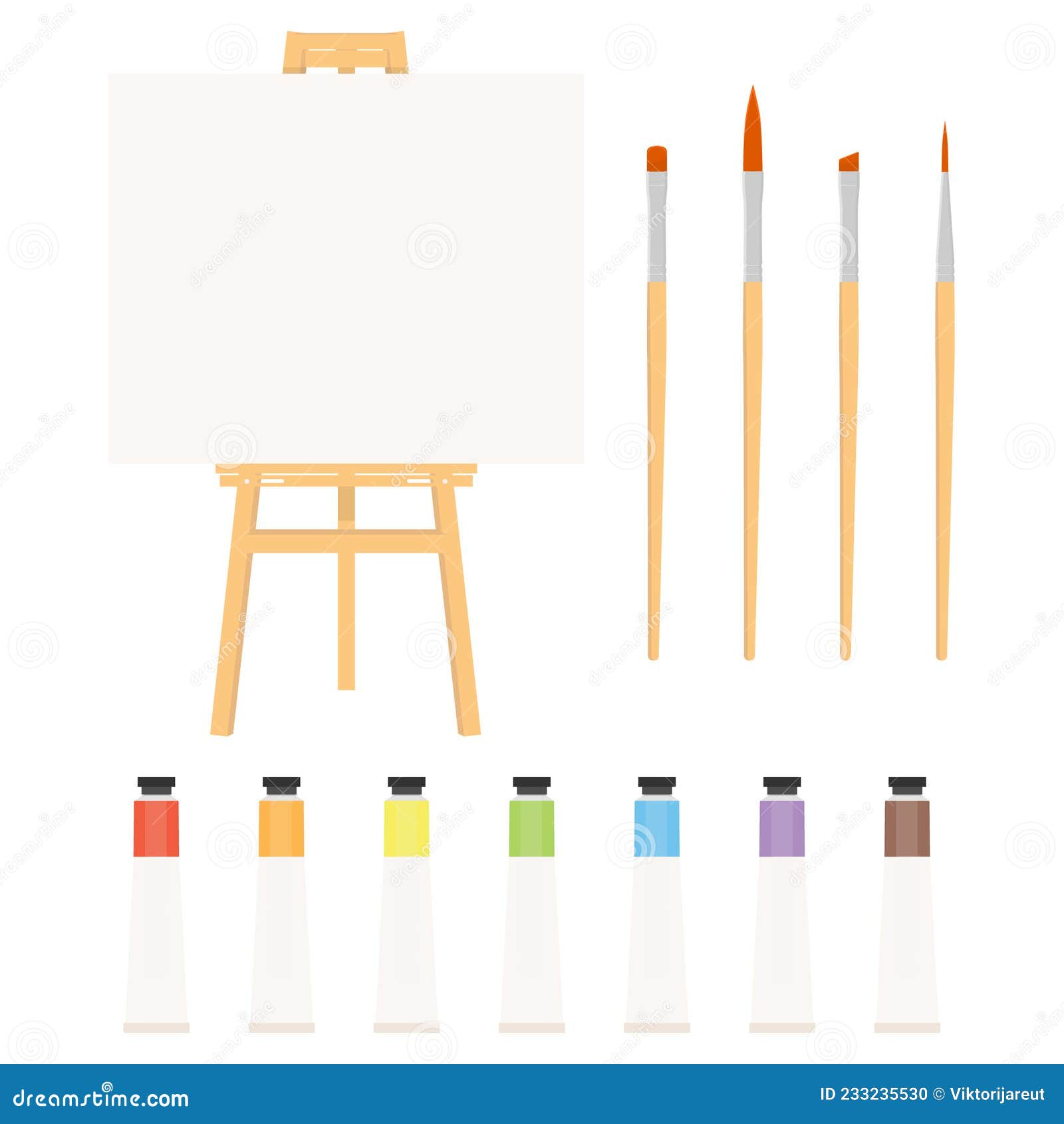 Outils De Peinture éléments Dessin Coloré Ensemble Vectoriel. Illustration  de Vecteur - Illustration du peinture, créativité: 233235530