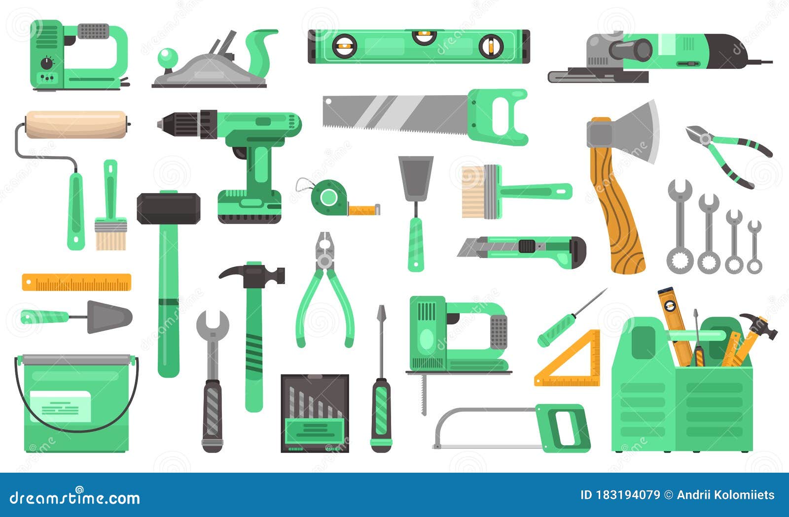 Outils De Réparation De Construction. La Main Broyeur Marquée De L