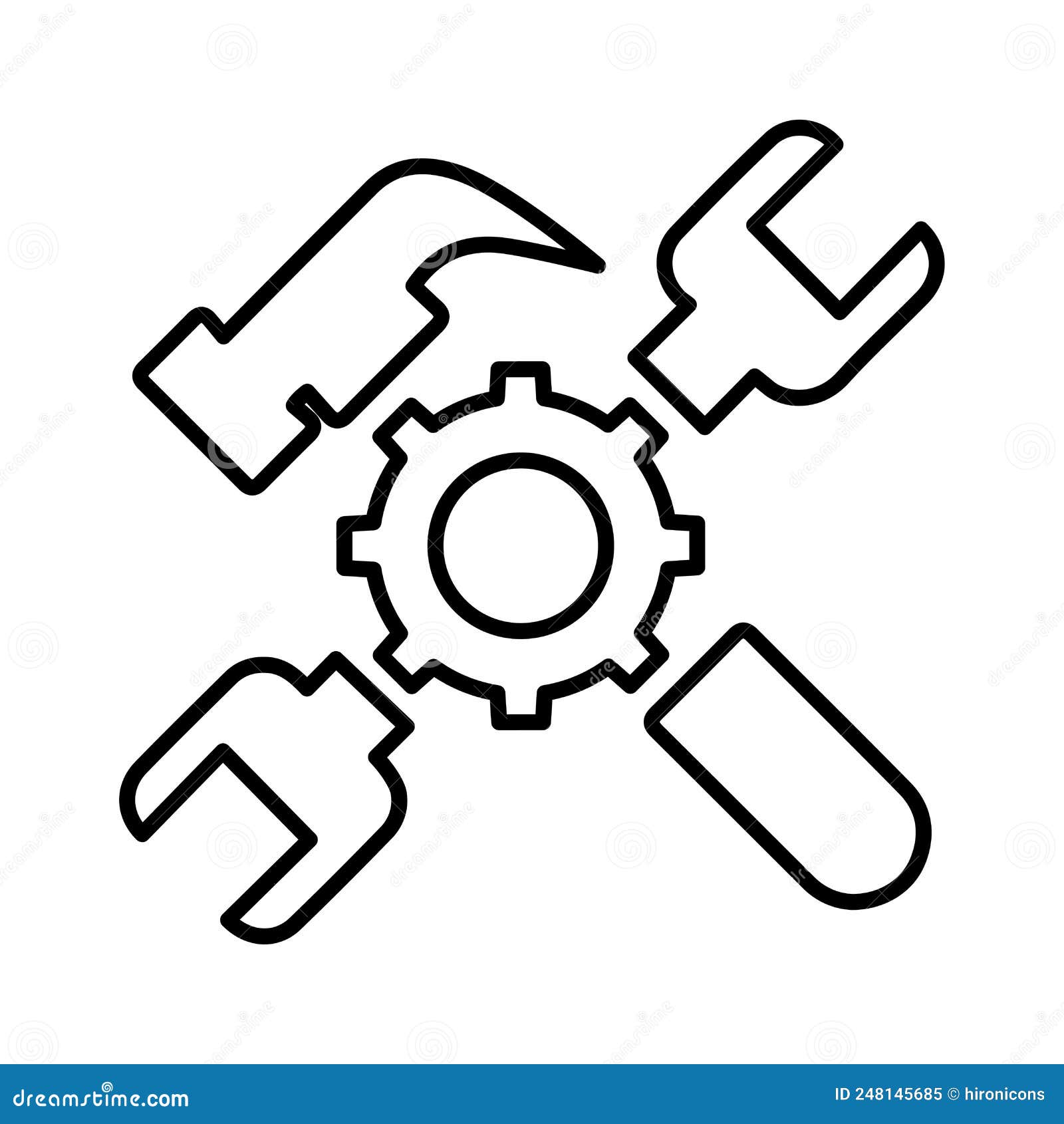 Outils Paramètres Contrôle Ligne De Réparation Icône. Vecteur Hiérarchique  Illustration Stock - Illustration du service, dent: 248145685