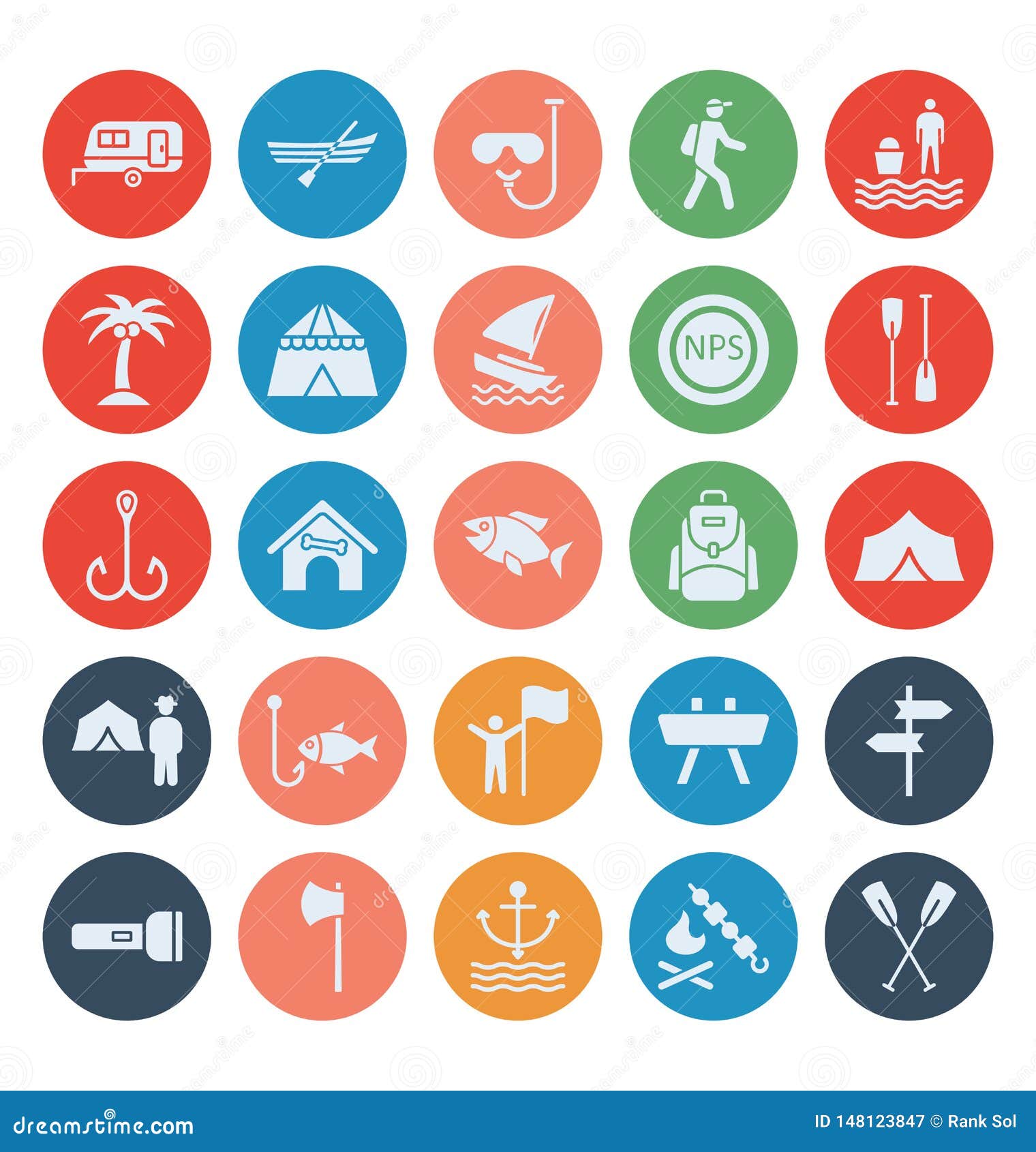 Outing and Journey Isolated Vector Icons Set that Can Easily Modify or 