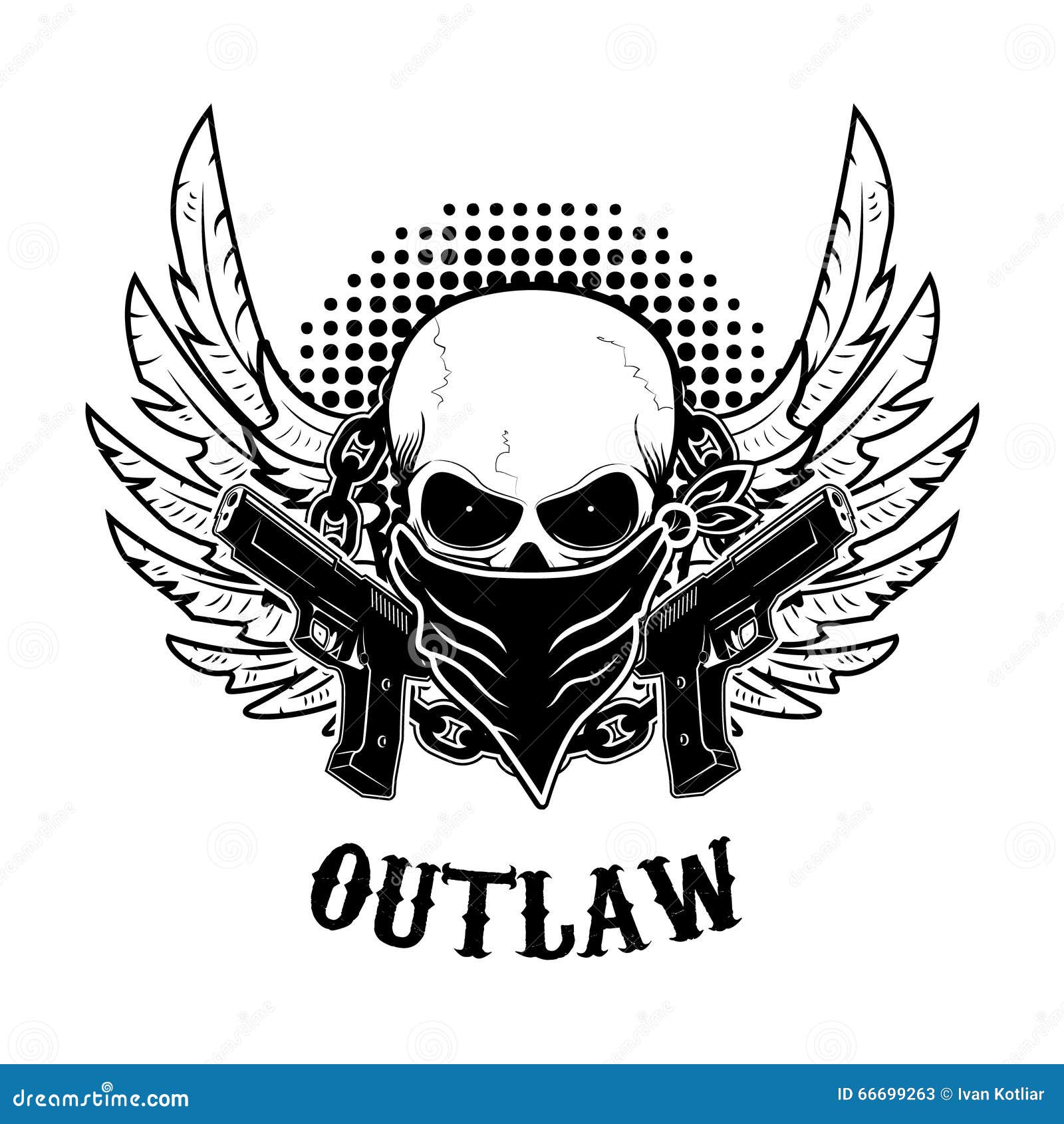 Download Outlaw T-shirt Print Design Template. Stock Vector ...