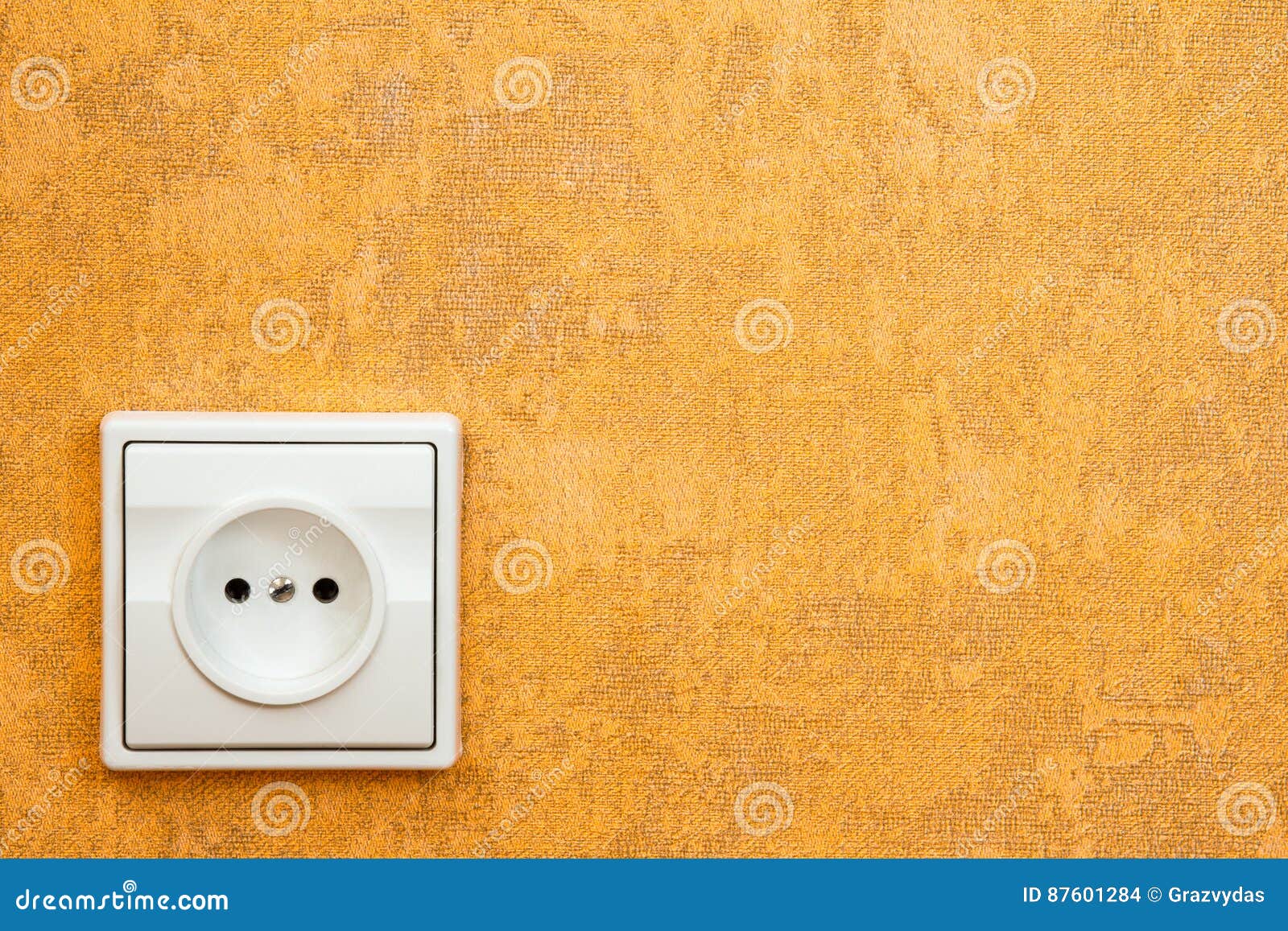Outlet Mounted on Yellow Wall Stock Photo Image of plug, connect