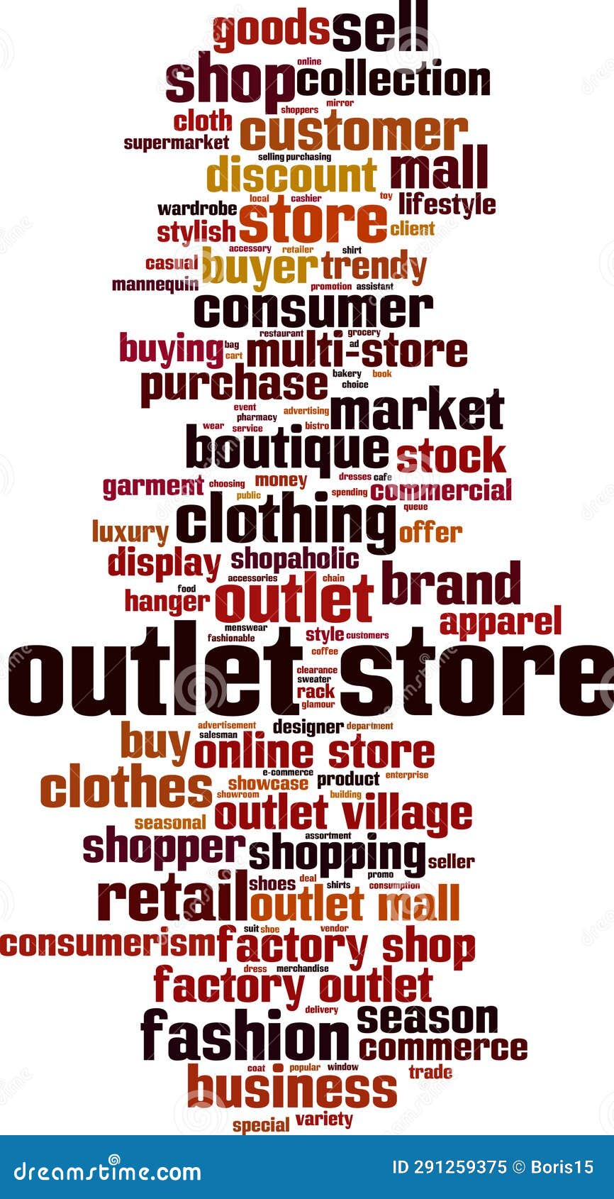 Outlet store word cloud stock vector. Illustration of collage 291259375