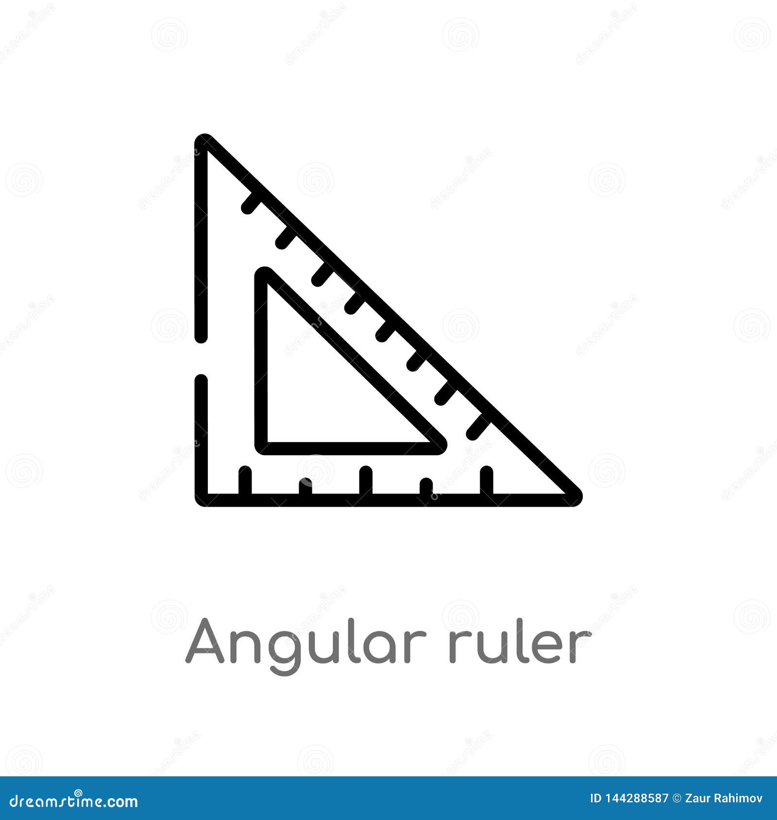 Download Outline Angular Ruler Vector Icon. Isolated Black Simple ...