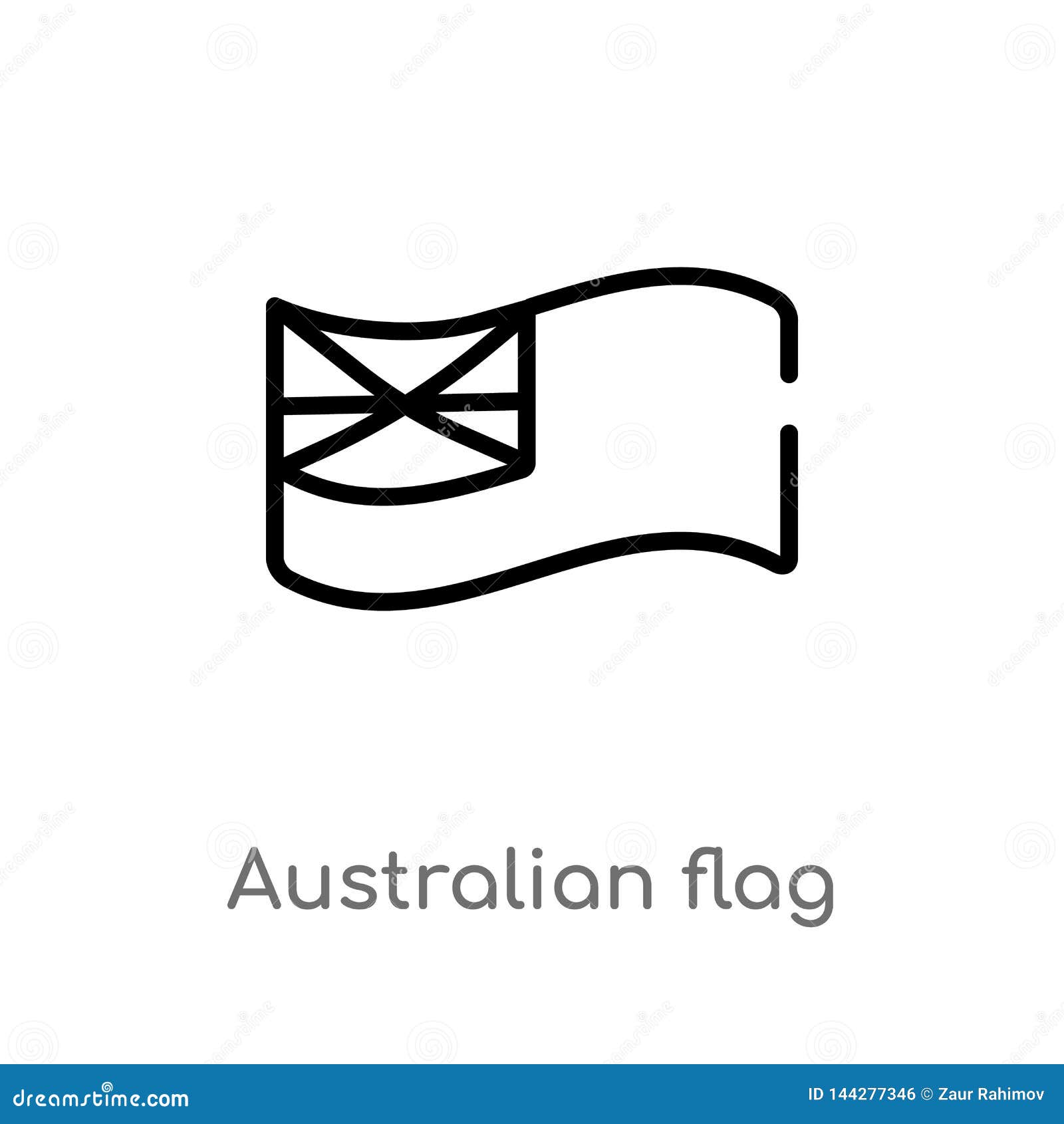 Outline Australian Flag Vector Icon. Isolated Black Simple Line from Culture Concept. Editable Vector Stroke Vector - Illustration of black, 144277346