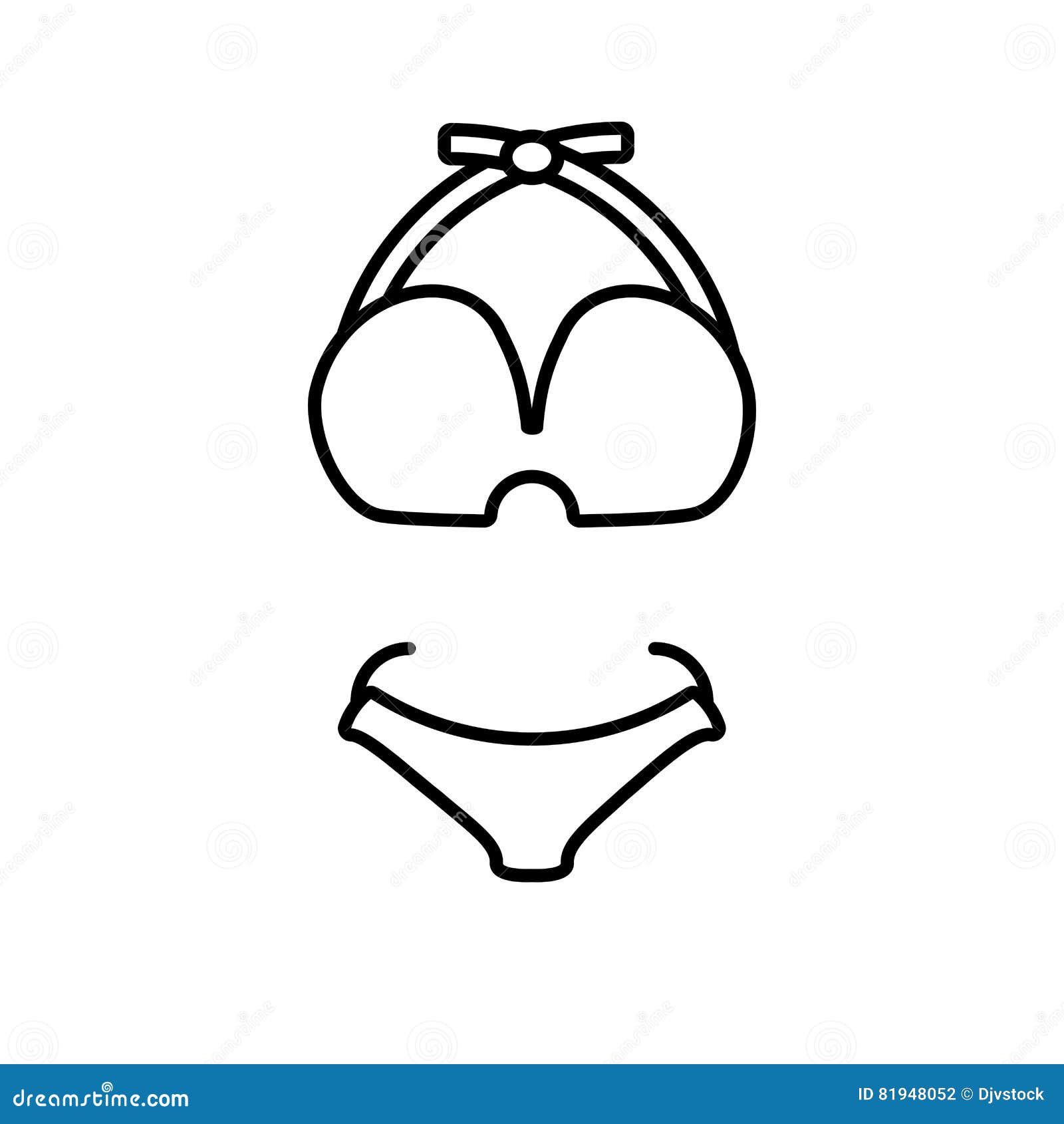 Outline Bikini Swinsuit Beach Clothes Stock Vector Illustration of