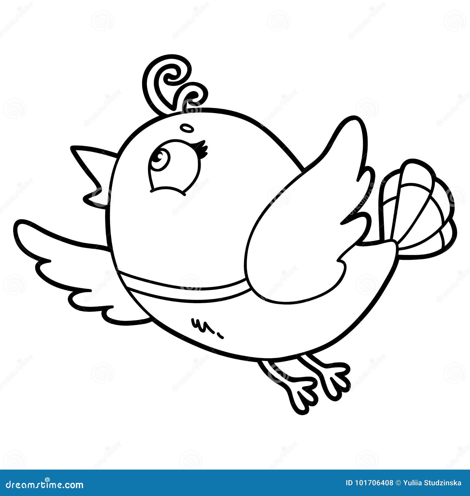Outline bird stock vector. Illustration of painting - 101706408