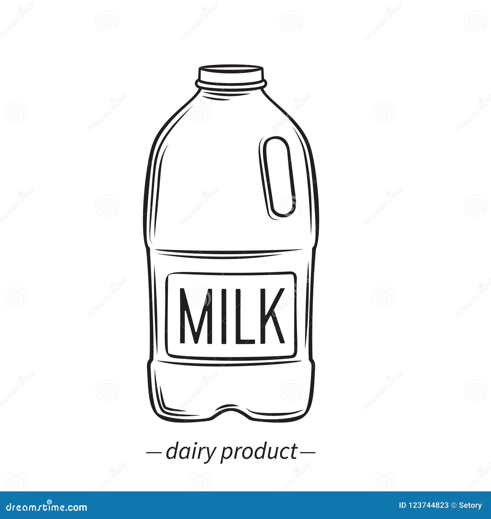 Outline bootle milk stock vector. Illustration of black 123744823