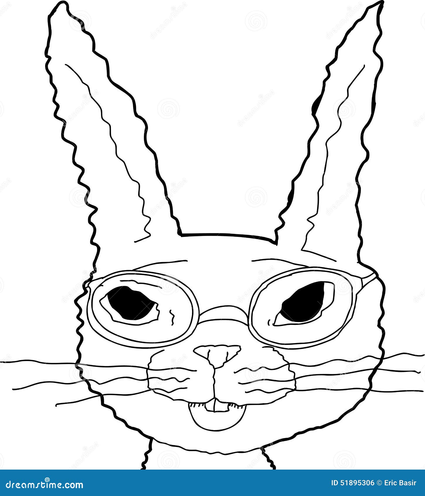 outline of bunny in glasses stock illustration illustration of outline of bunny